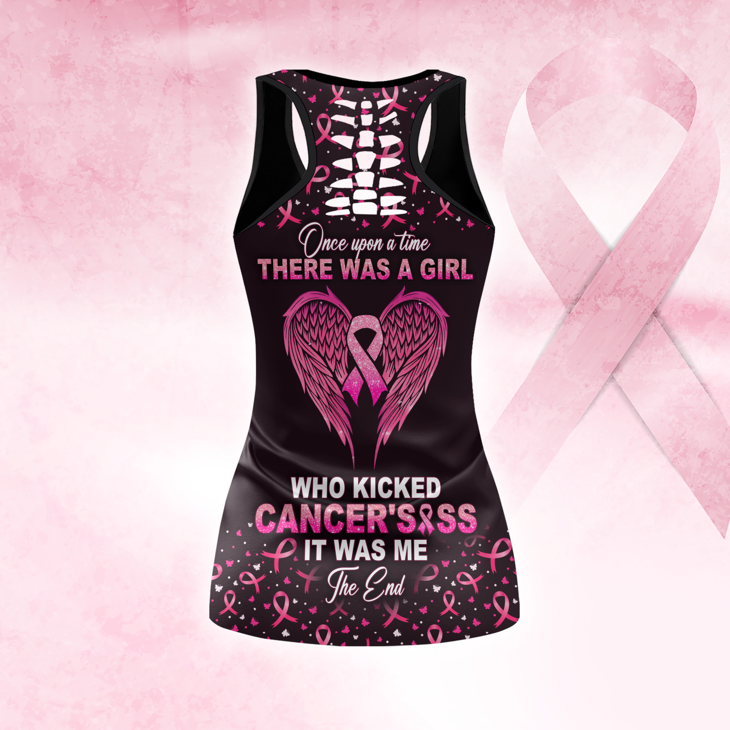 Fight Like A Warrior - Combo Legging Tanktop Breast Cancer Awareness