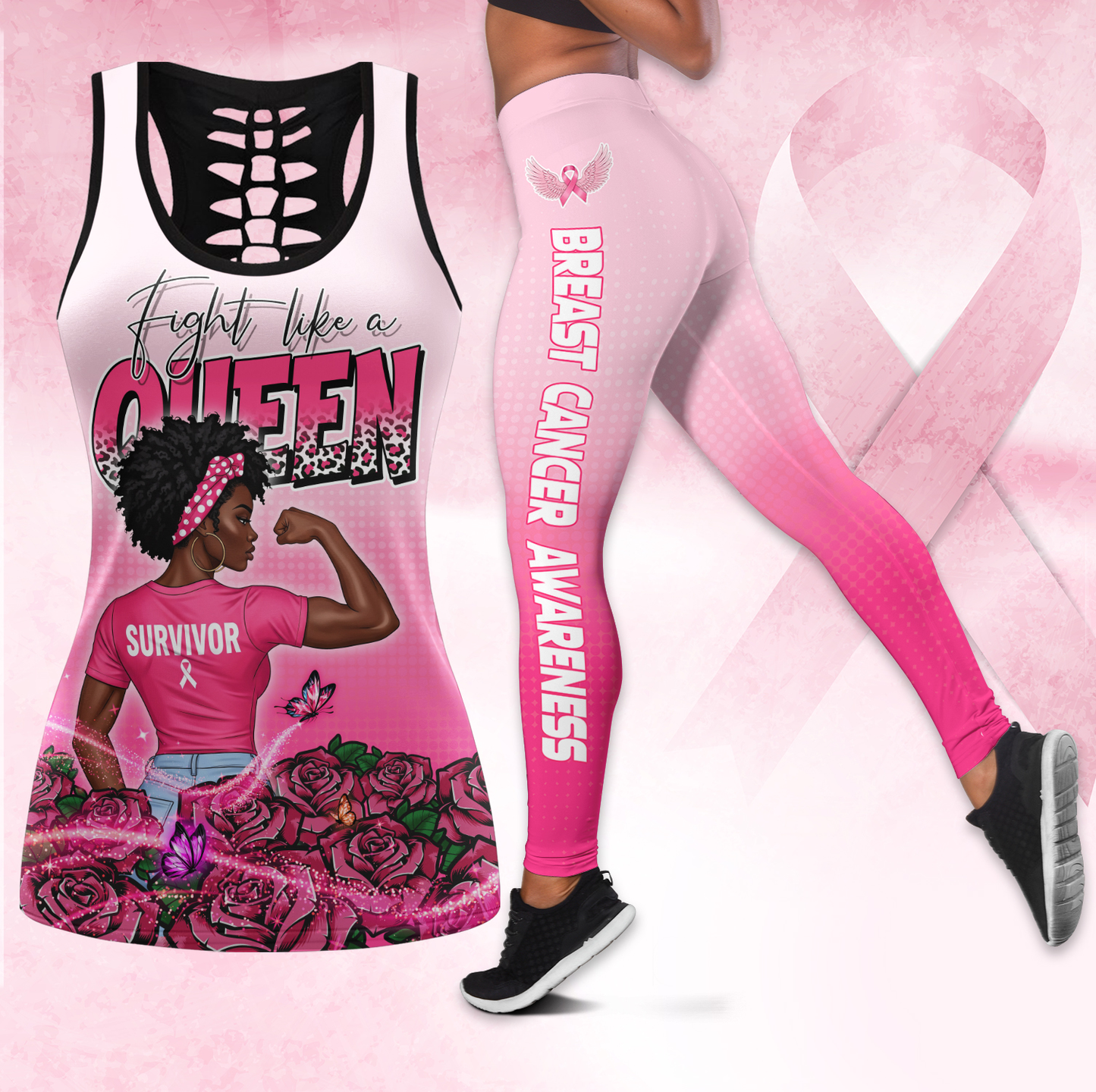 Fight Like A Queen - Combo Legging Breast Cancer Awareness