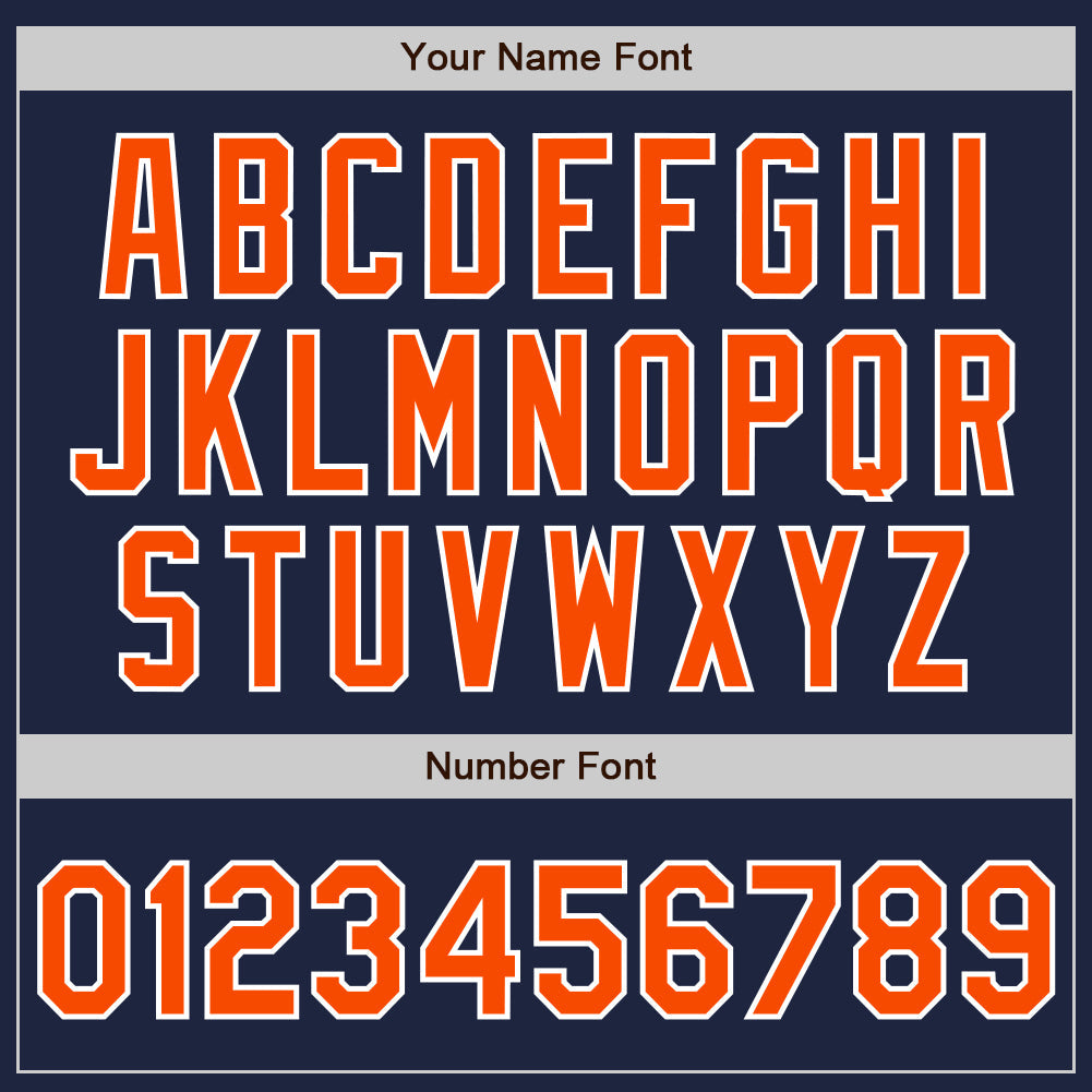 Custom Stitched Navy Orange-White Baseball Pullover Sweatshirt Hoodie