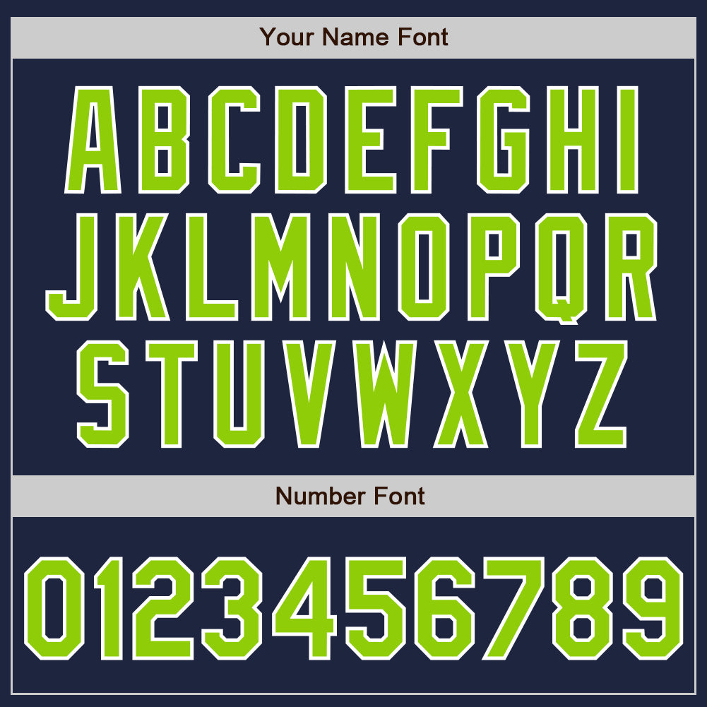 Custom Stitched Navy Neon Green-White Baseball Pullover Sweatshirt Hoodie