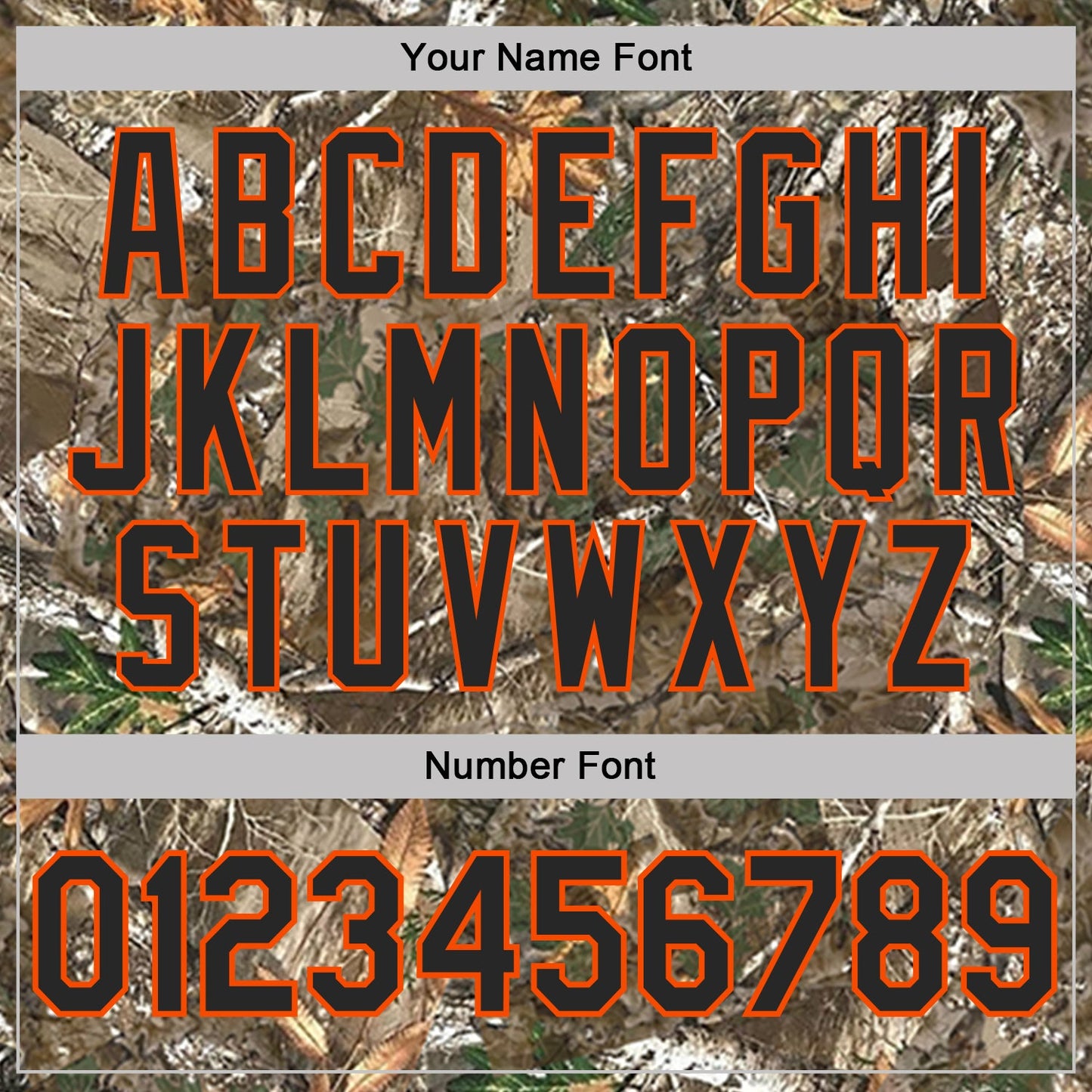 Custom Camo Black Orange-Olive Camo Woodland Forest Camouflage Salute To Service Performance Polo Shirt