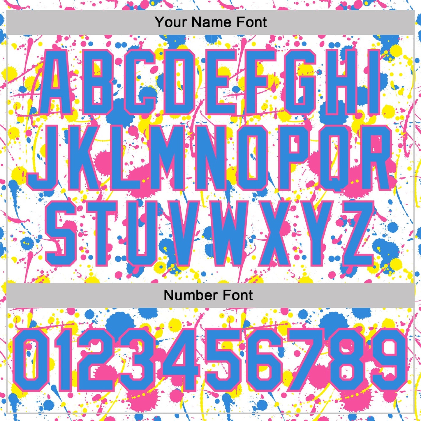 Custom Graffiti Pattern Powder Blue White Pink-Light Yellow Vibrant Multi-Color Abstract Splatter Performance Polo Shirt