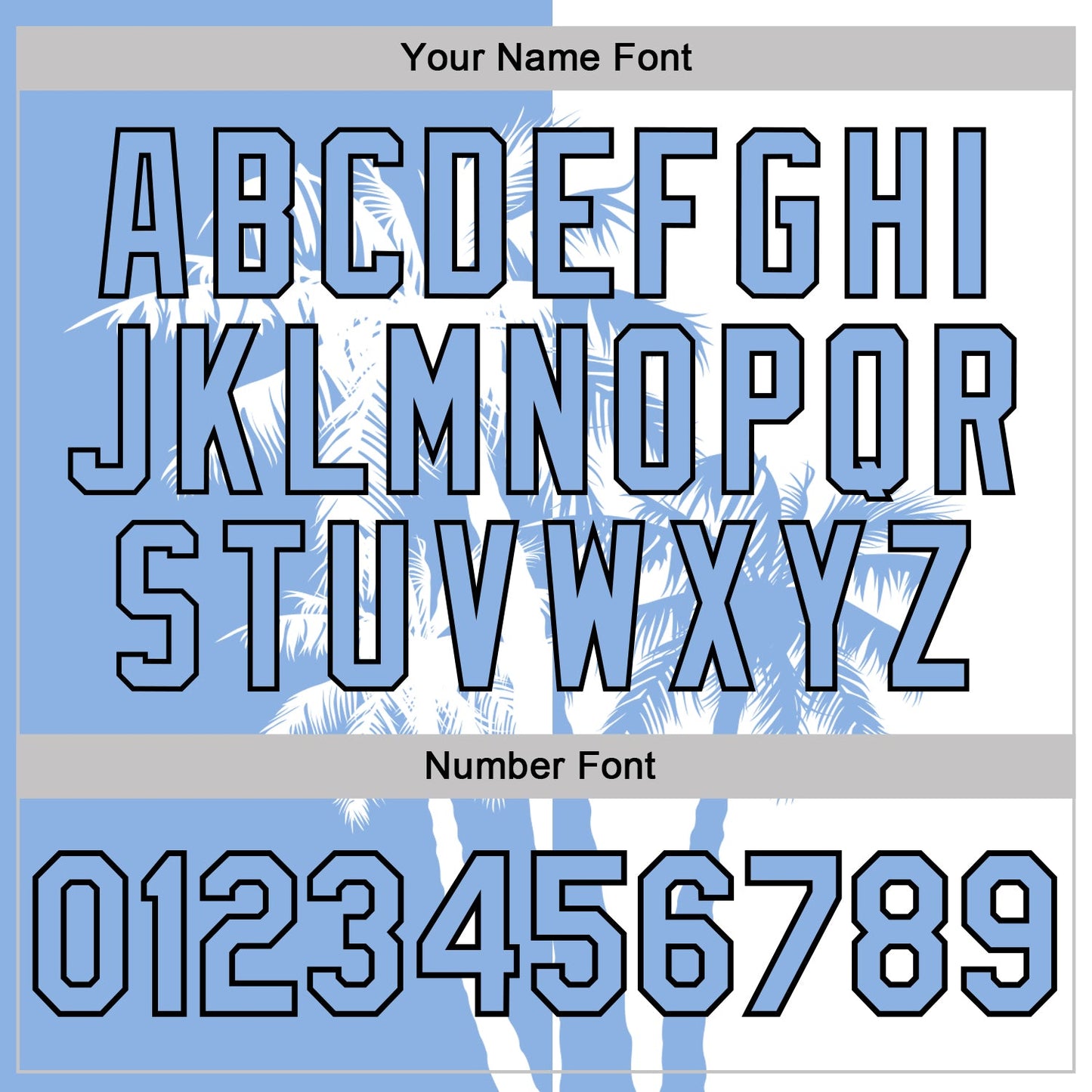 Custom White Light Blue-Black Hawaii Tropical Coastal Palm Trees Performance Polo Shirt