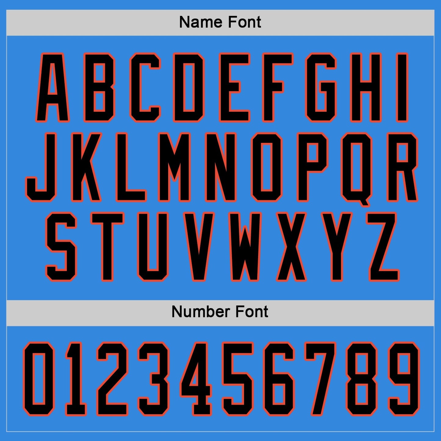 Custom Powder Blue Black-Orange Hockey Jersey