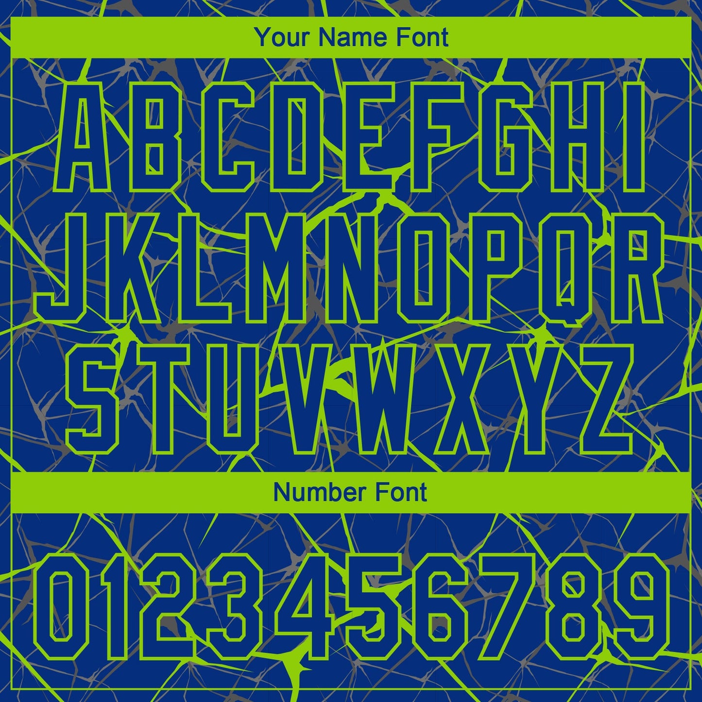 Custom Royal Neon Green Abstract Network Two-Button Unisex Softball Jersey