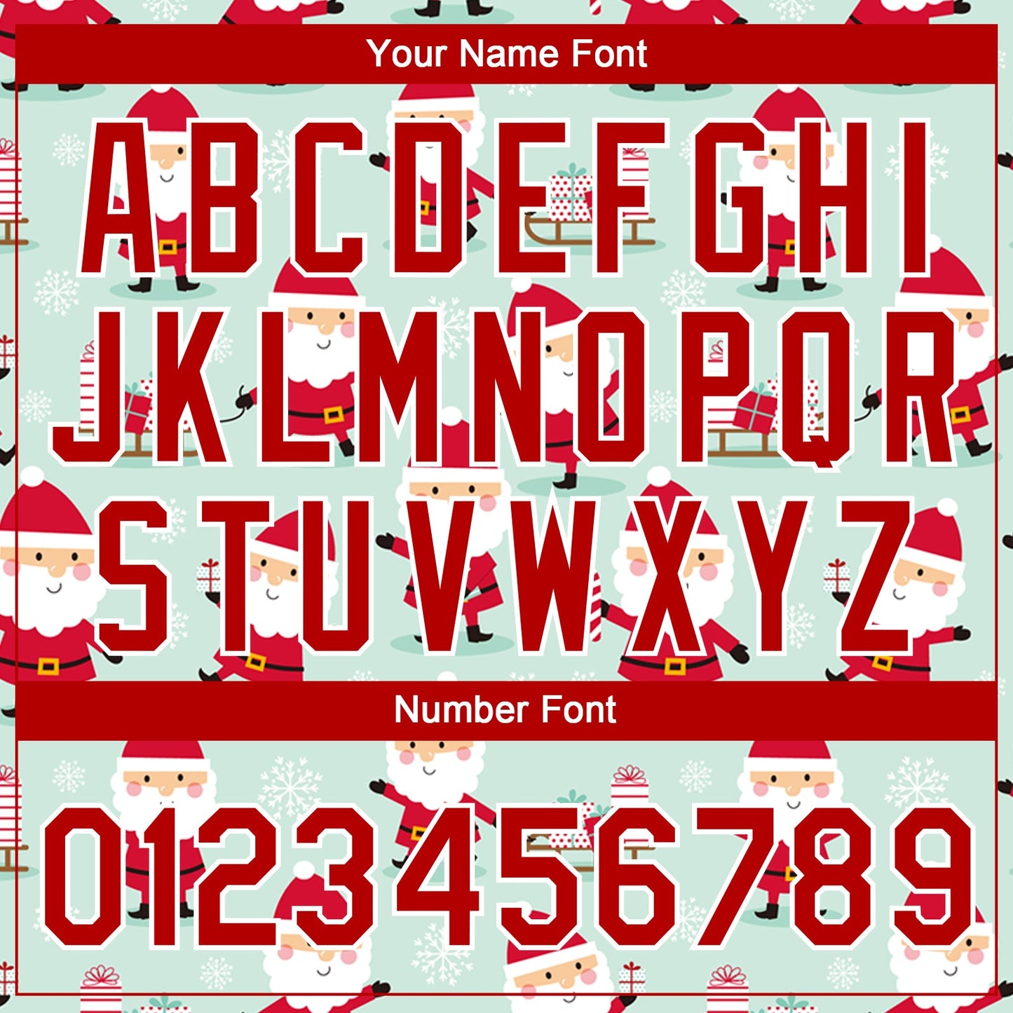 Custom Green Red-White Christmas Santa Claus 3D Pattern Design Two-Button Unisex Softball Jersey