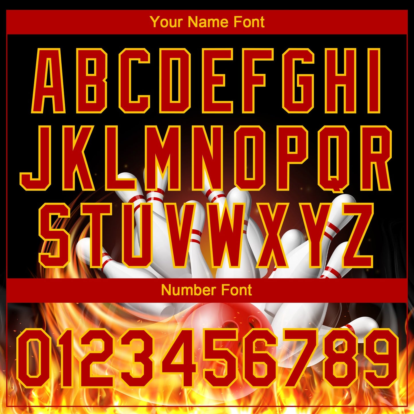 Custom Black Red-Yellow Flame Bowling 3D Pattern Design Two-Button Unisex Softball Jersey
