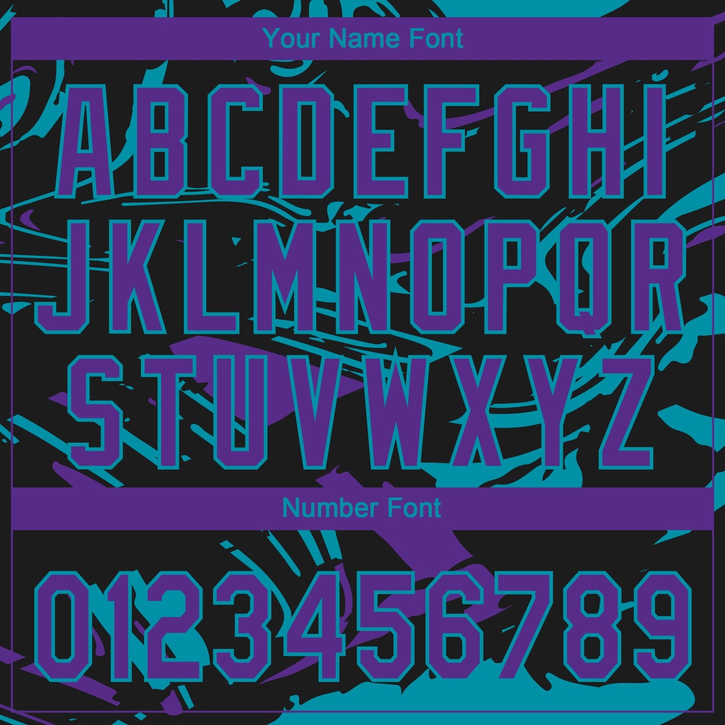 Custom Black Purple-Teal Raglan Sleeves Abstract Fluid Marble Two-Button Unisex Softball Jersey
