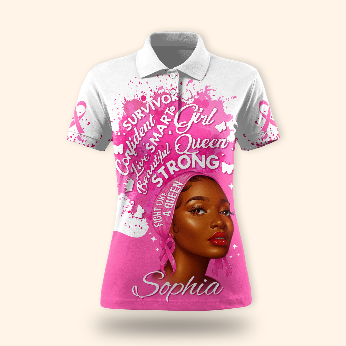 Personalized Breast Cancer Awareness Black Queen Survivor, Custom Choo