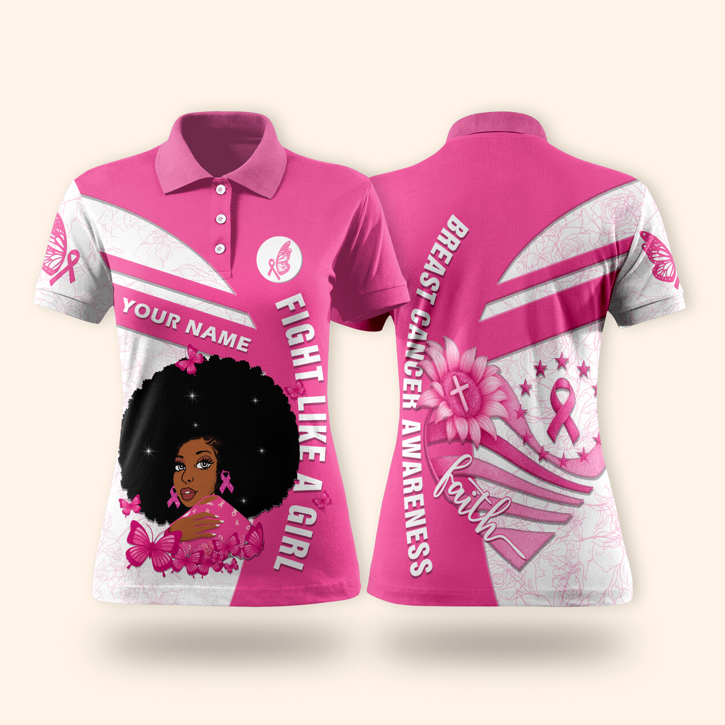 Personalized Fight Like A Black Girl - Breast Cancer Awareness Shirt