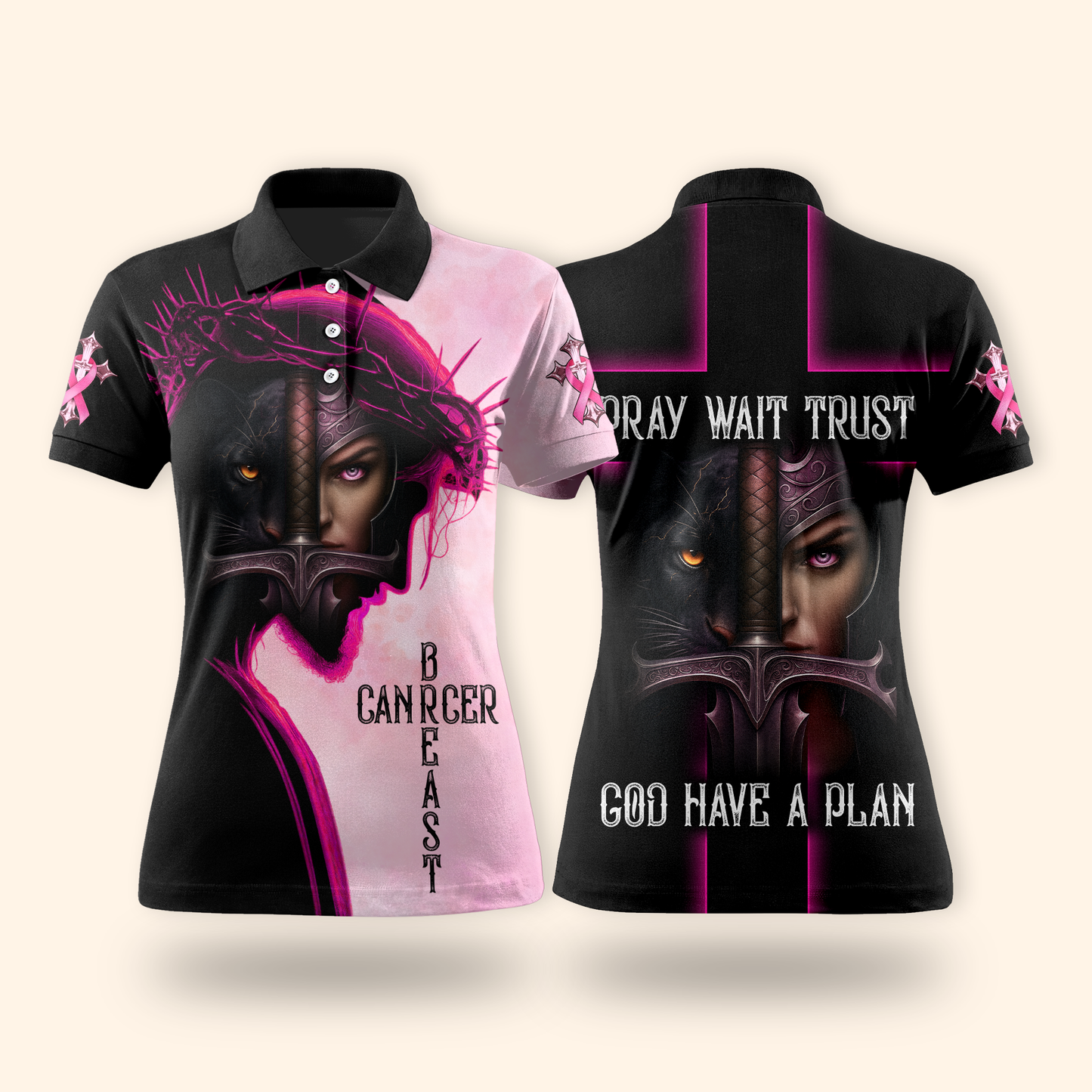 Custom Name Pink Panther Warrior Breast Cancer Awareness Outfit