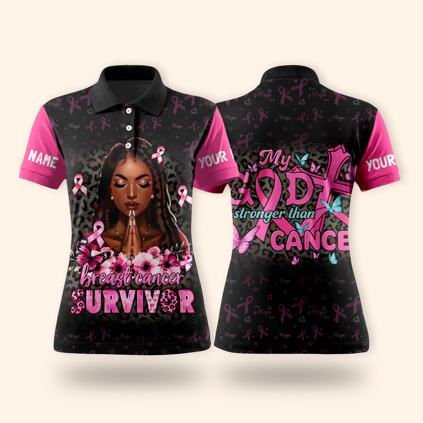 Personalized My God Is Stronger Than Cancer Awareness Shirt, Custom Choo