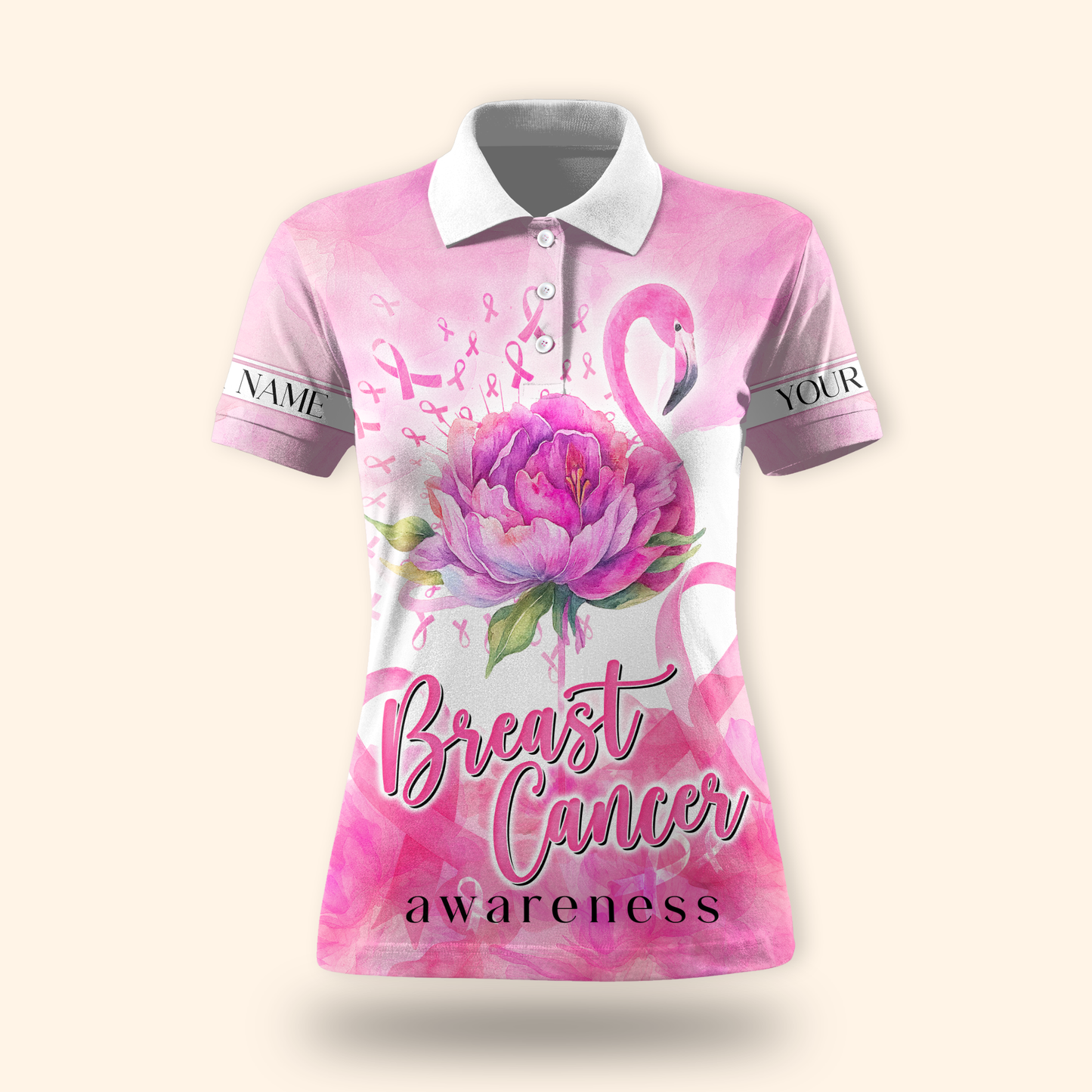 Personalized Flamingo Breast Cancer Awareness, Custom Choo