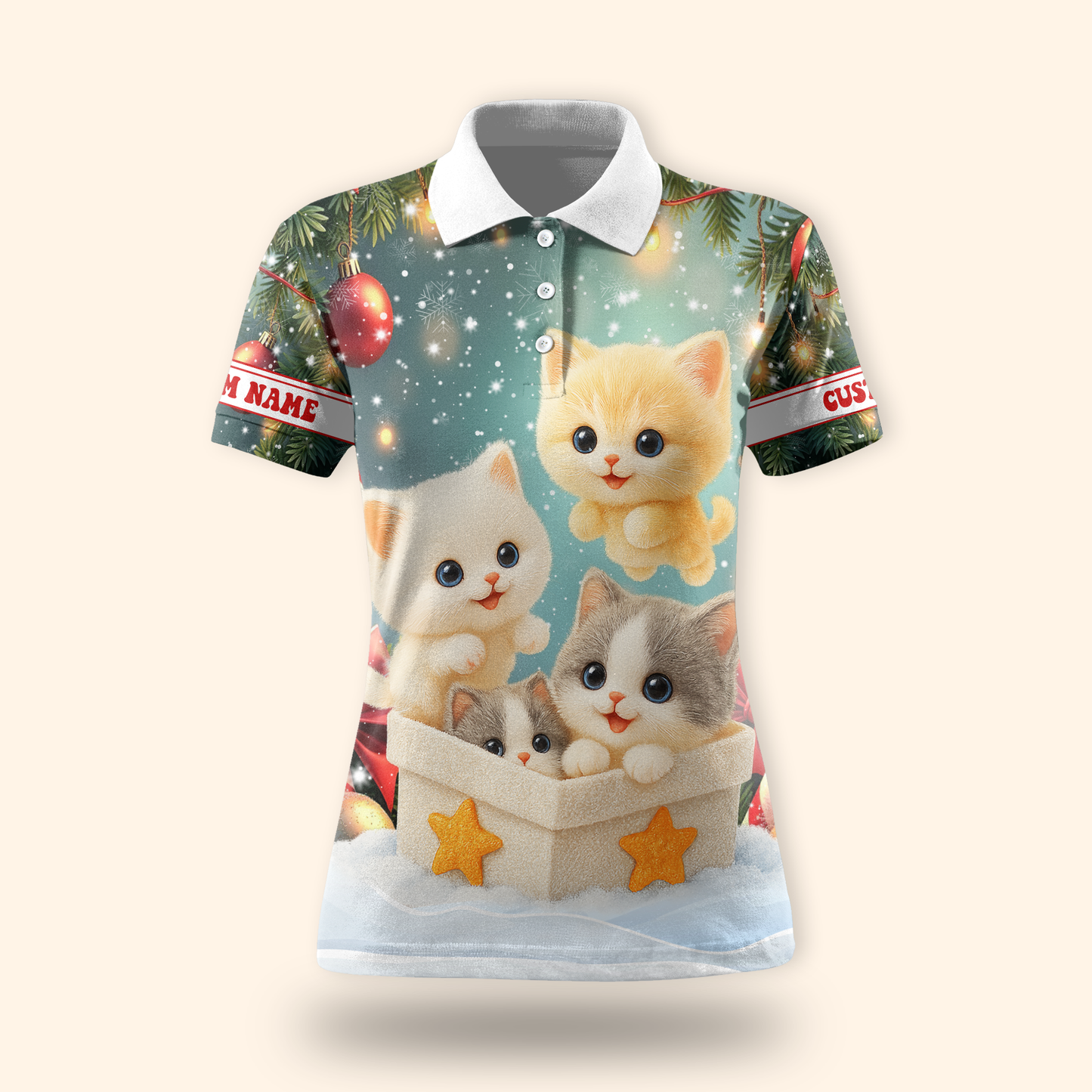 Cute Christmas Cat Hoodie – Kittens in Gift Box Holiday Zip Up