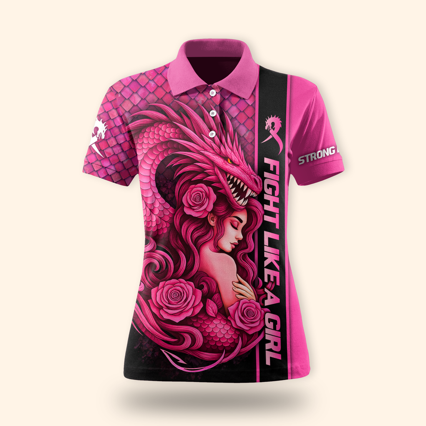 Dragon Spirit Fight Like a Girl - Breast Cancer Awareness Shirt