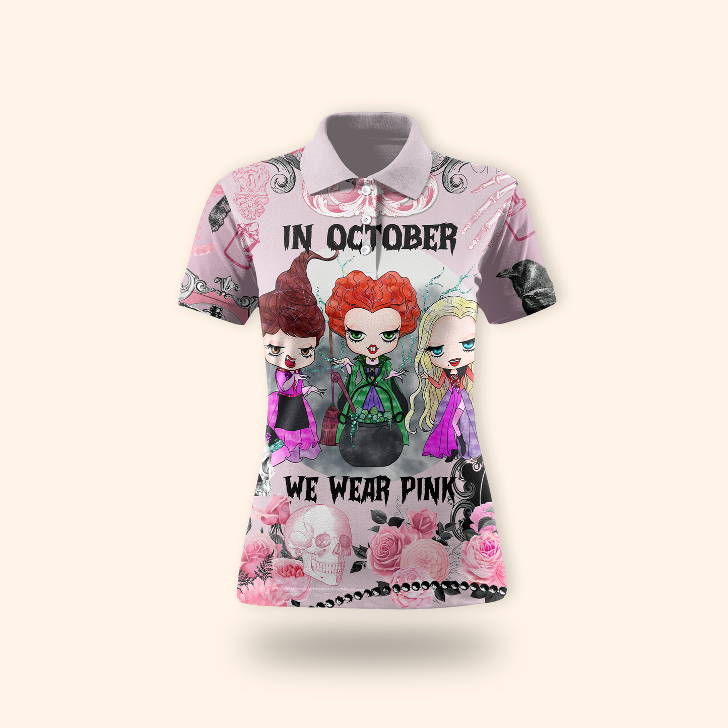 We Wear Pink Witches Halloween - Halloween Shirt, Custom Choo
