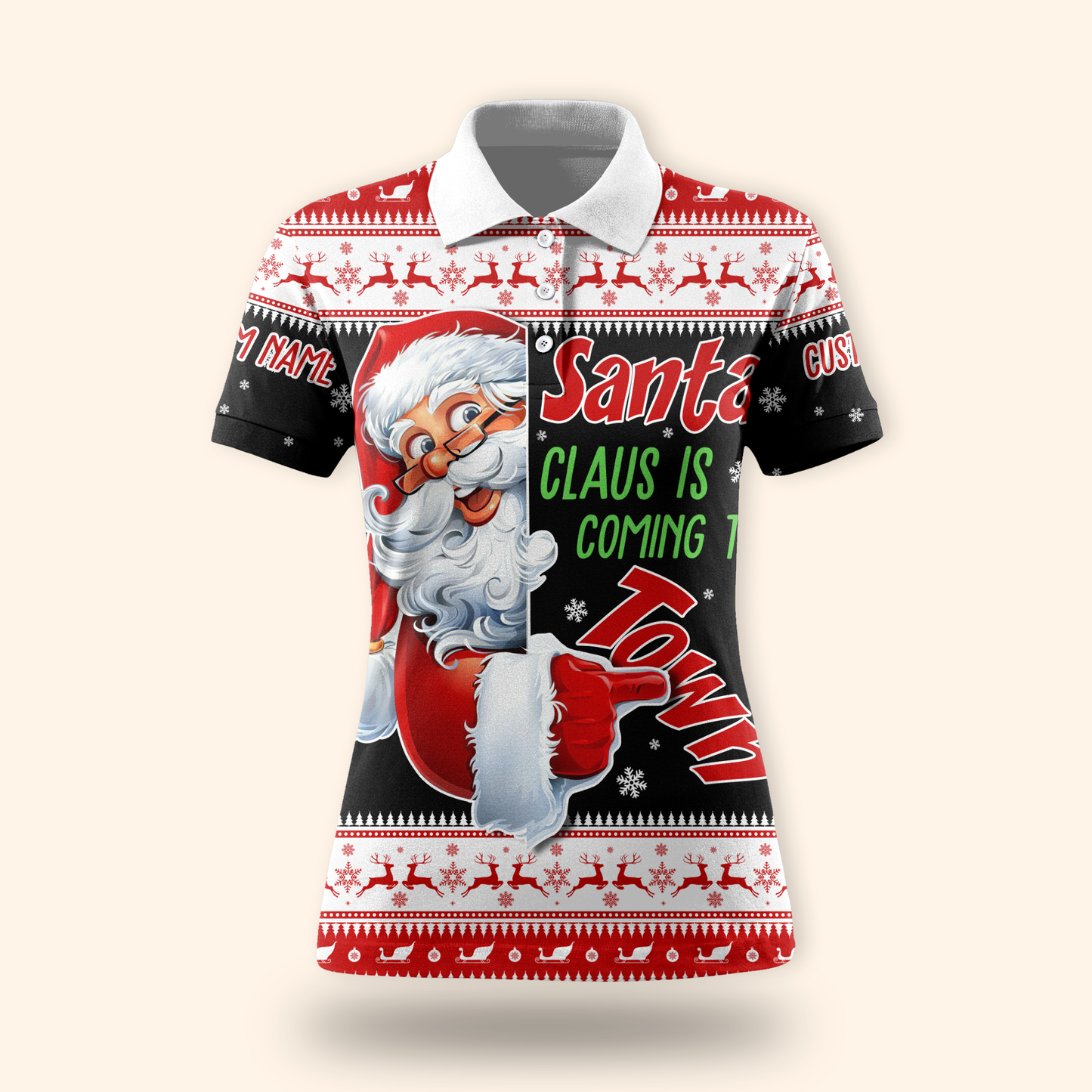 Santa Claus Is Coming to Town Hoodie – Personalized Christmas Hoodie, Funny Holiday Zip Up