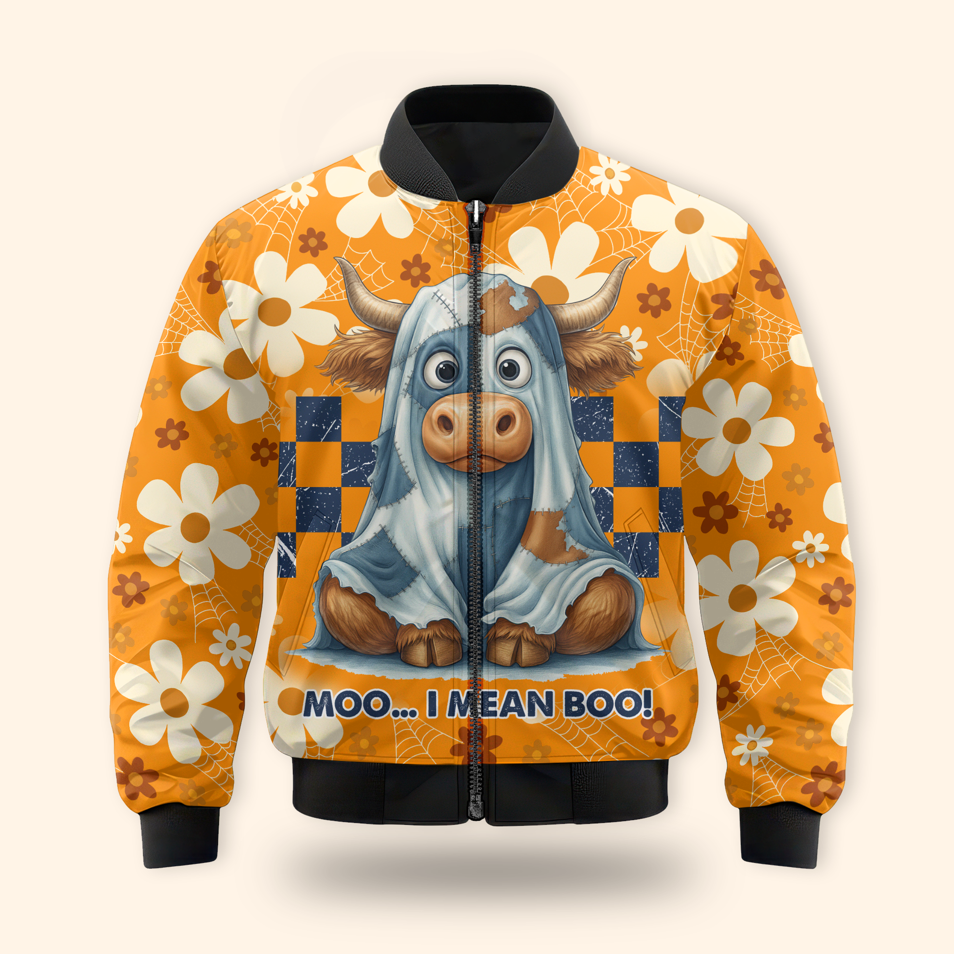 Personalized Cow Halloween Hoodie – Moo I Mean Boo Funny Zip Up Sweatshirt, Custom Choo