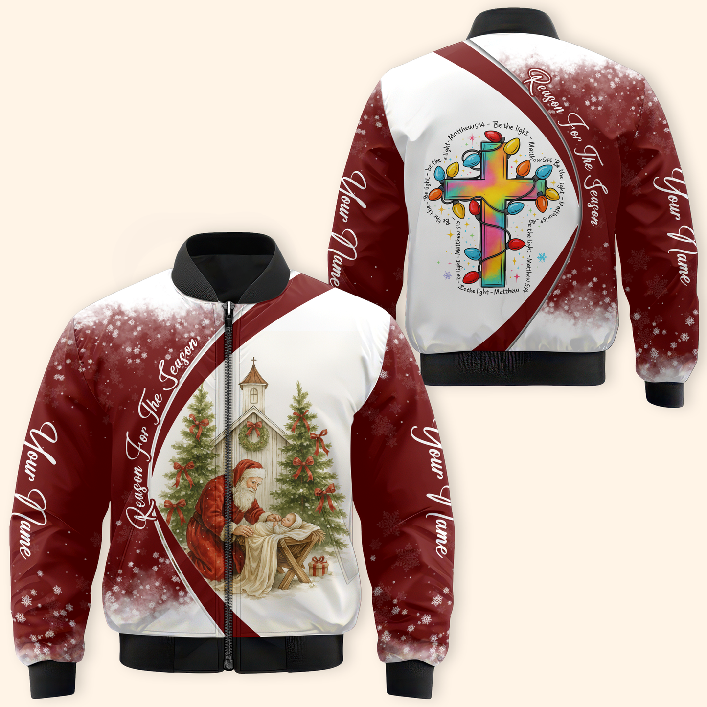 Jesus Is the Reason for the Season Hoodie – Christian Christmas Zip Up