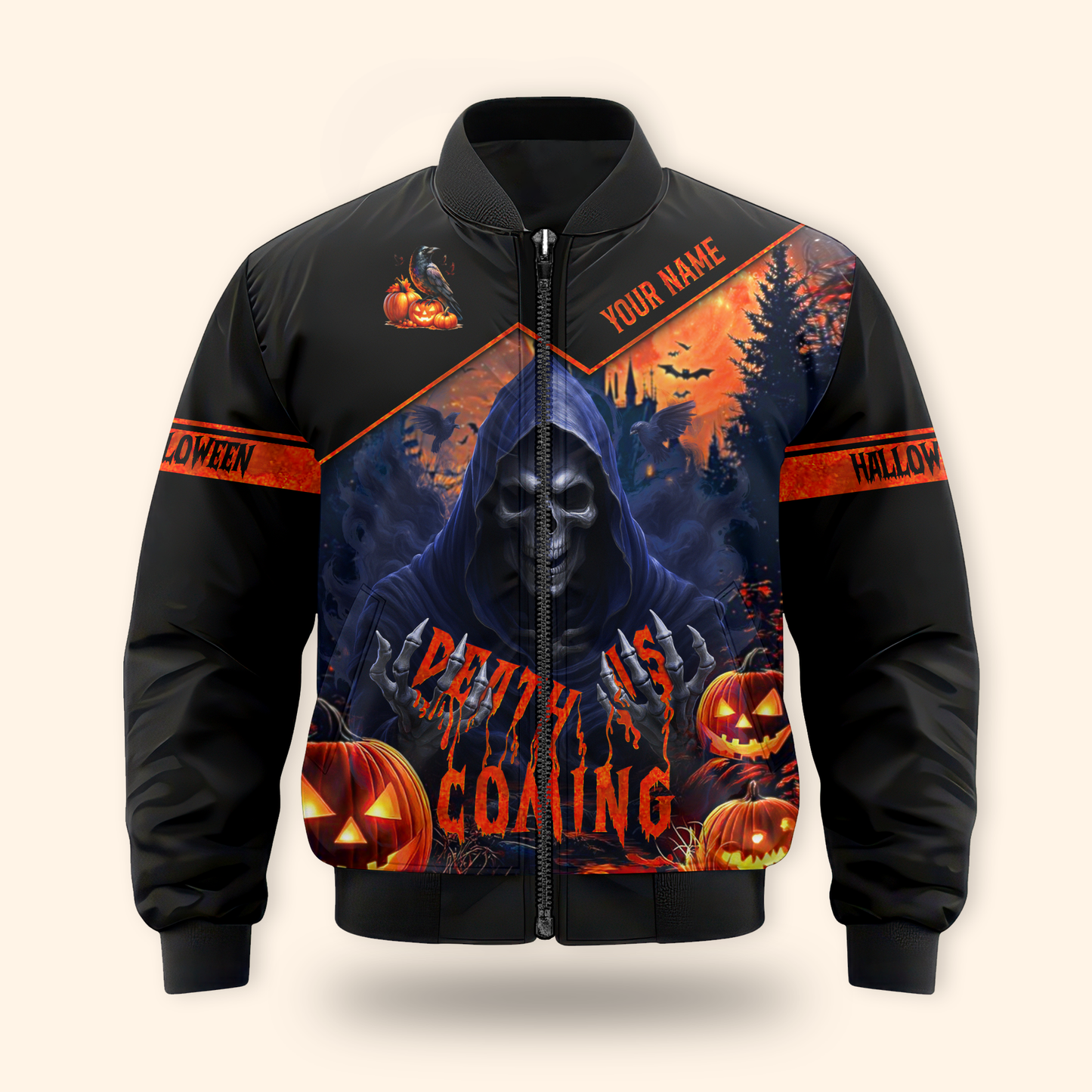 The Grim Reaper Custom Name Halloween shirt, Custom Choo