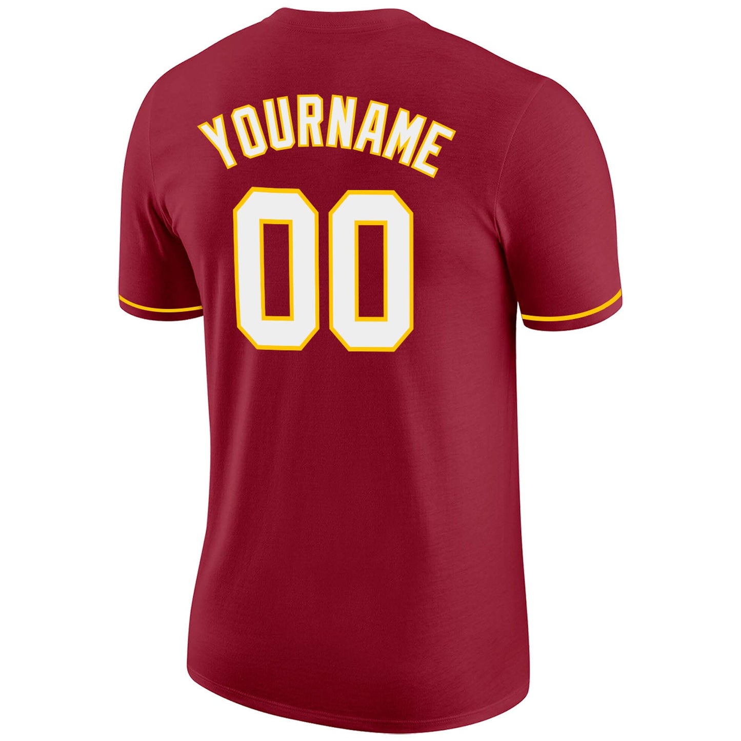 Custom Crimson White-Gold Performance T-Shirt