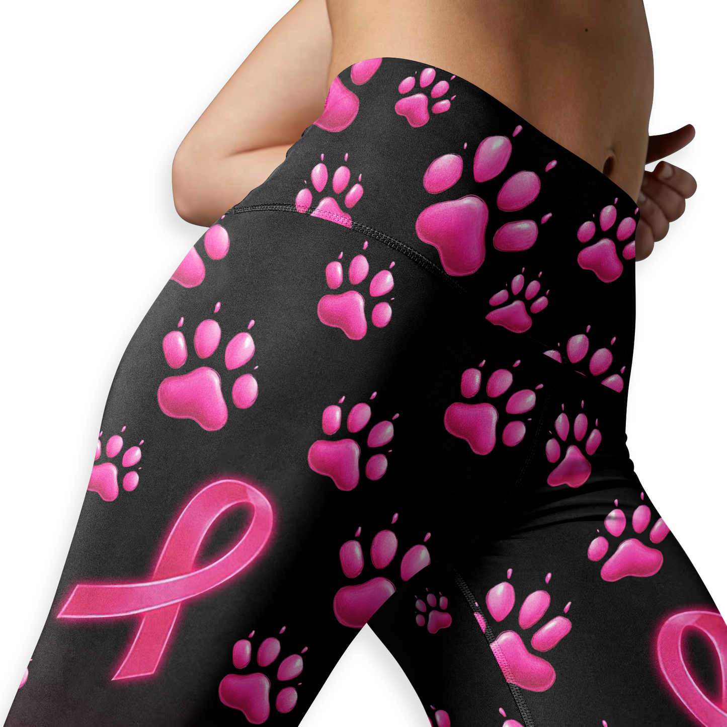 Personalized Breast Cancer Angel of Hope Leggings and Hollow Tank Set, Custom Choo
