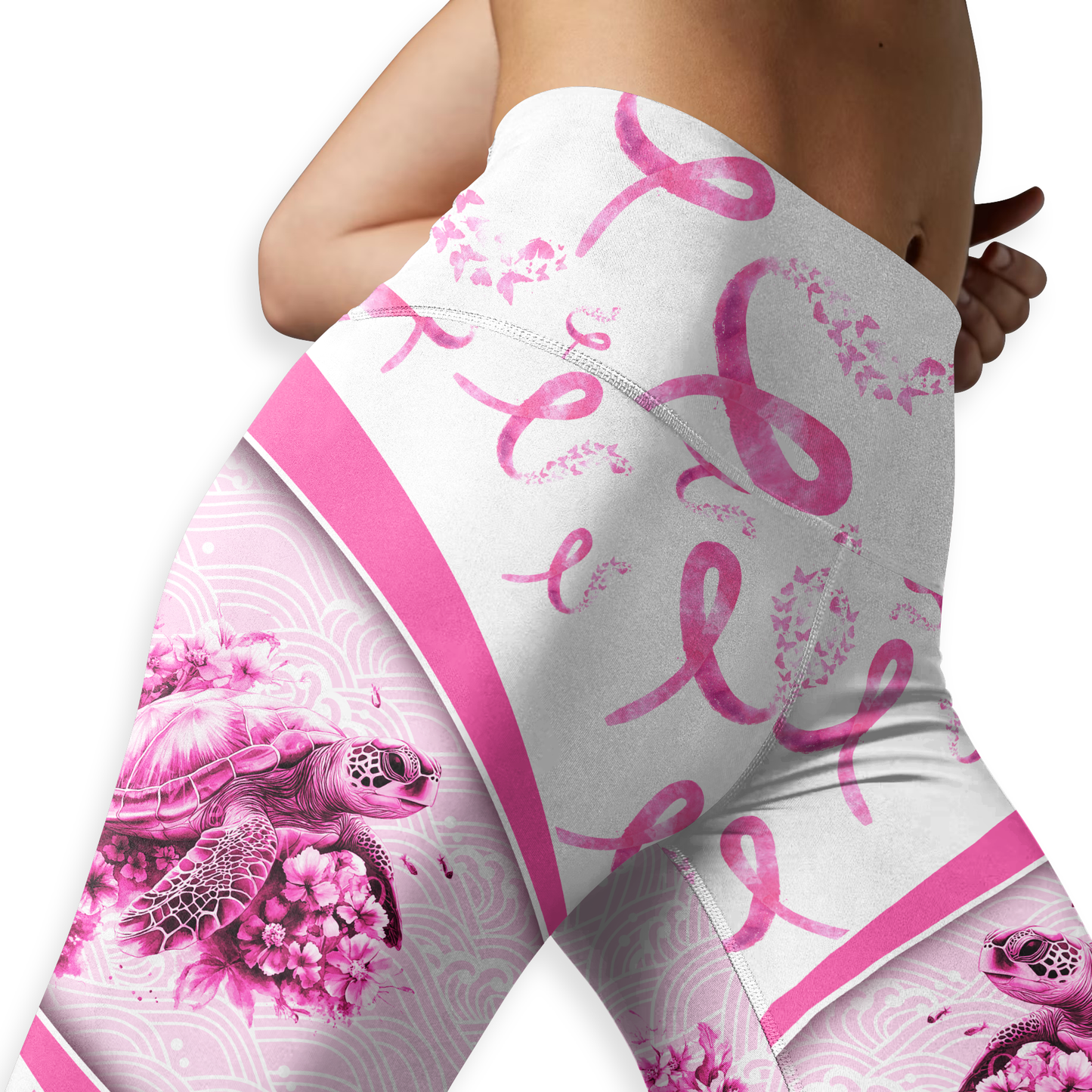 Personalized Breast Cancer Support Tank & Leggings with Turtle Graphic, Custom Choo