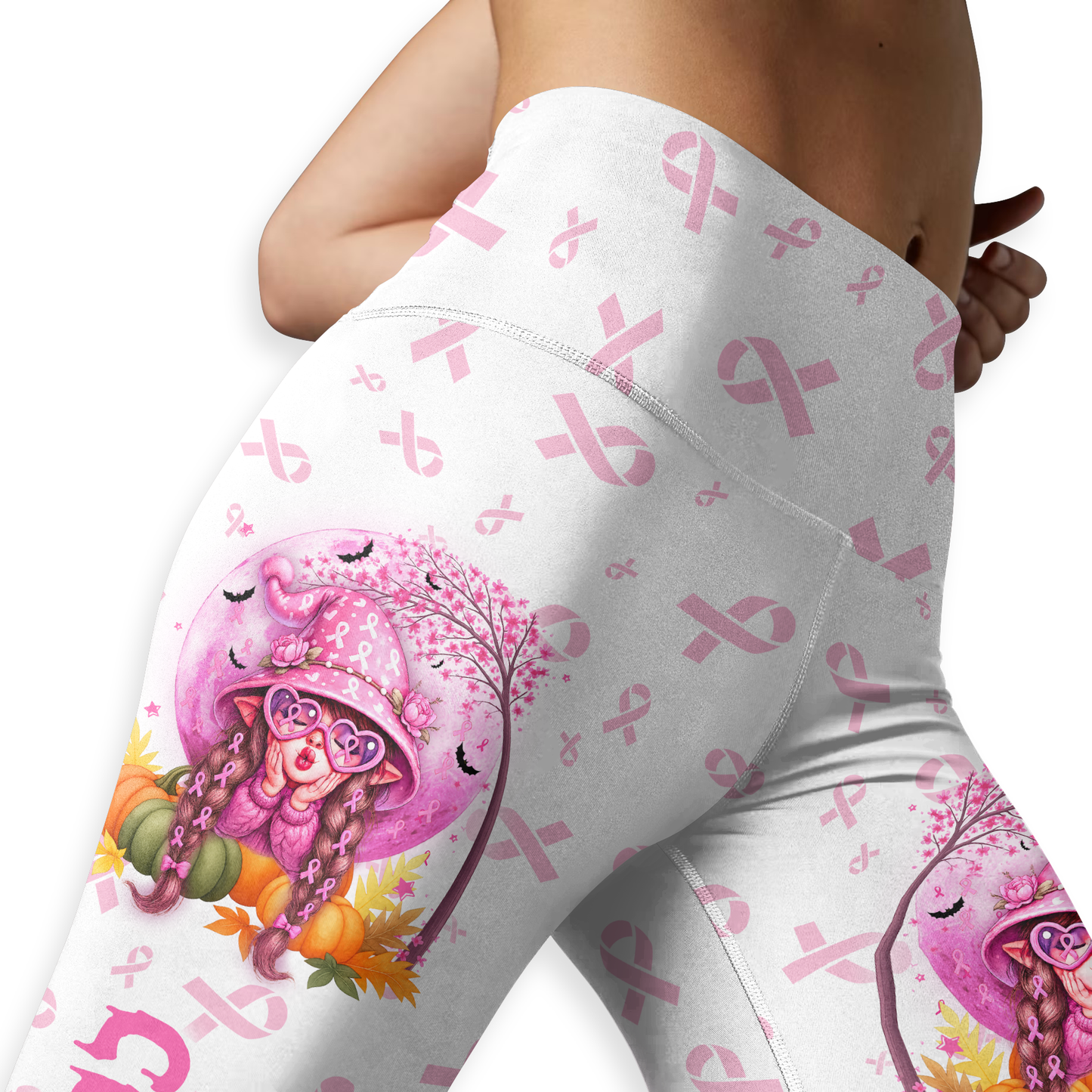 Personalized Breast Cancer Awareness Leggings Set, Custom Choo