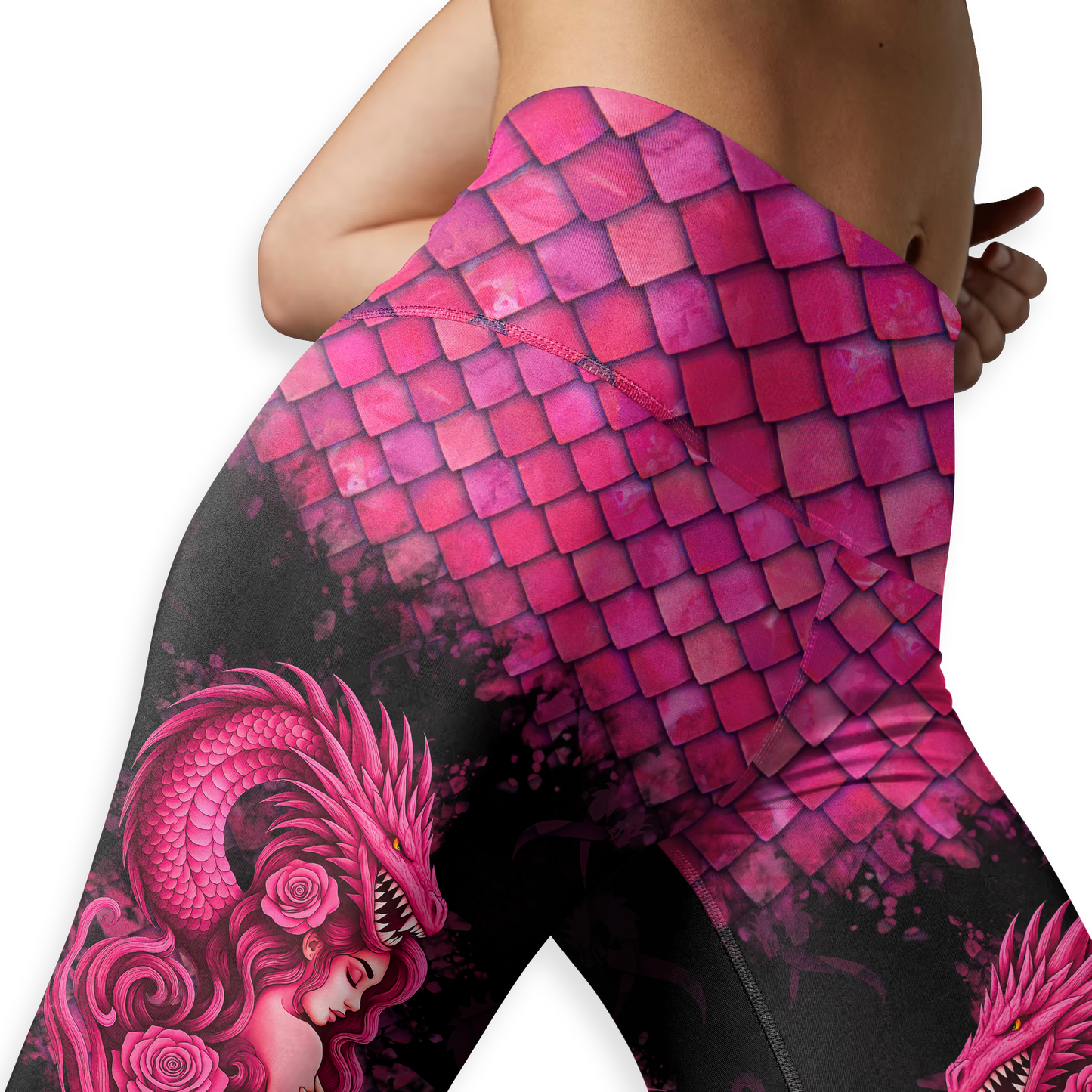 Dragon Spirit Fight Like a Girl - Combo Legging Breast Cancer Awareness