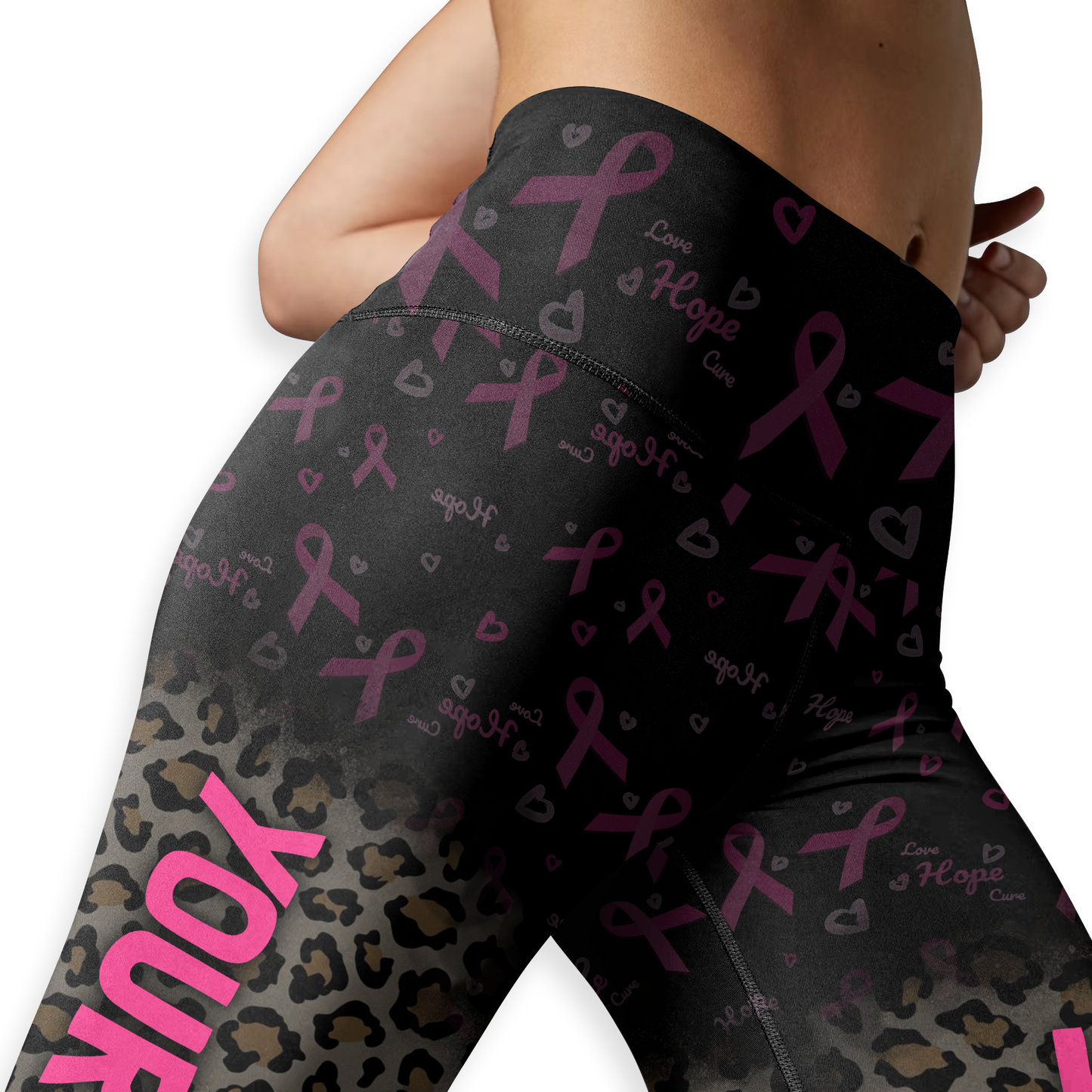 Personalized My God Is Stronger Than Cancer Awareness Combo Legging + Tanktop, Custom Choo