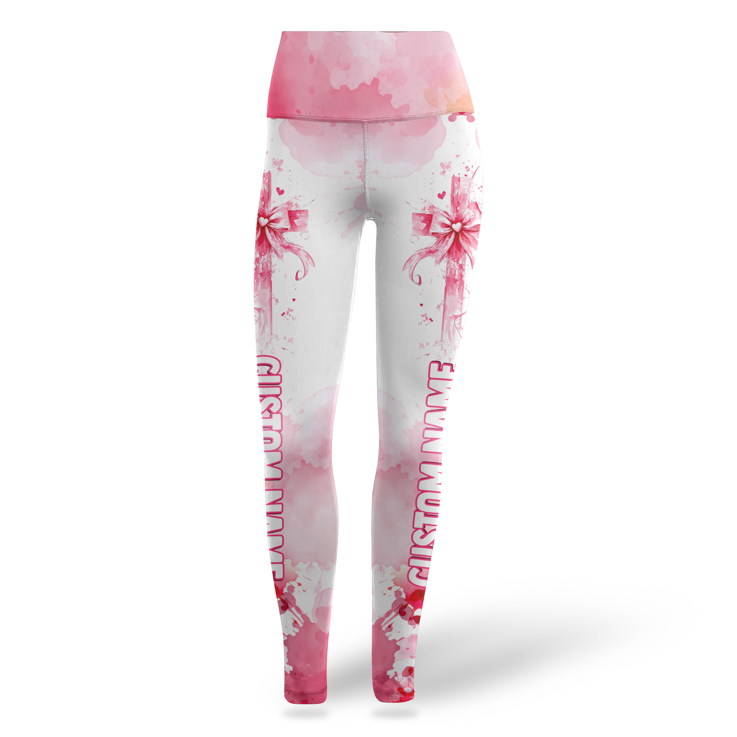 Personalized Breast Cancer Awareness Leggings and Hollow Tank Top Set, Custom Choo