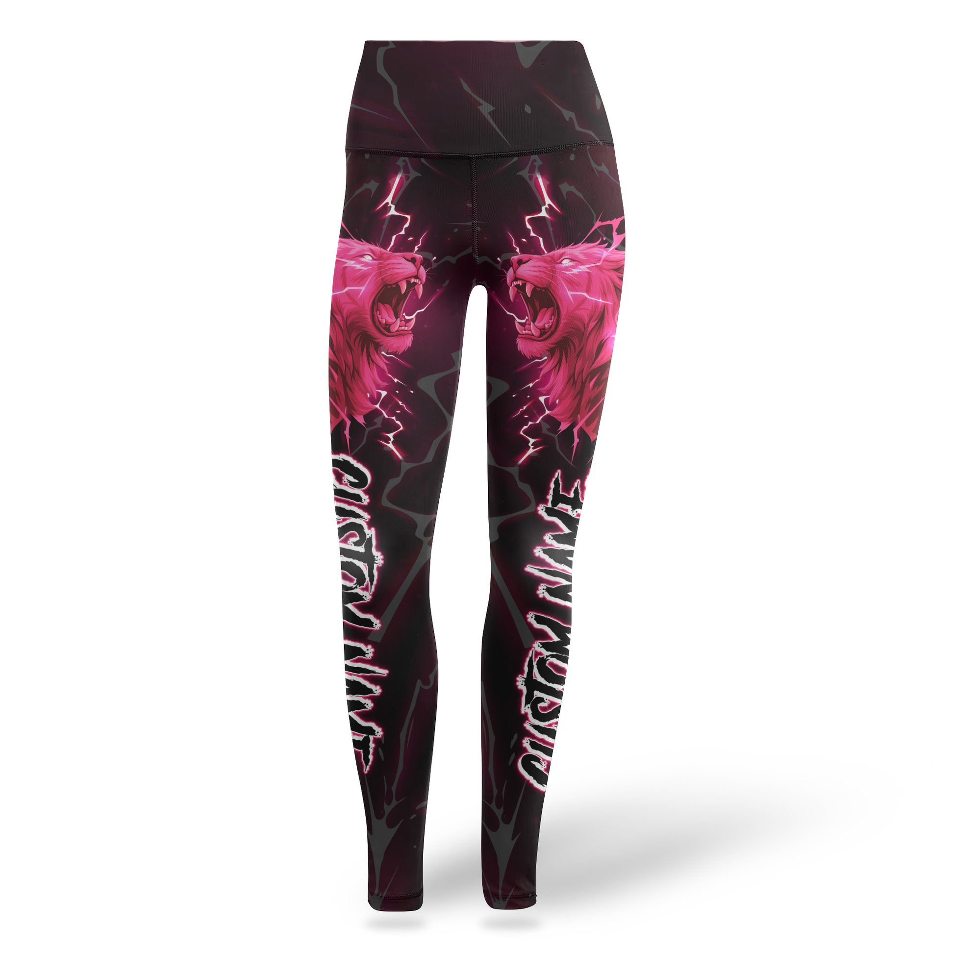 Breast Cancer Awareness Fierce Pink Lion & Lightning Leggings and Tank Outfit, Custom Choo