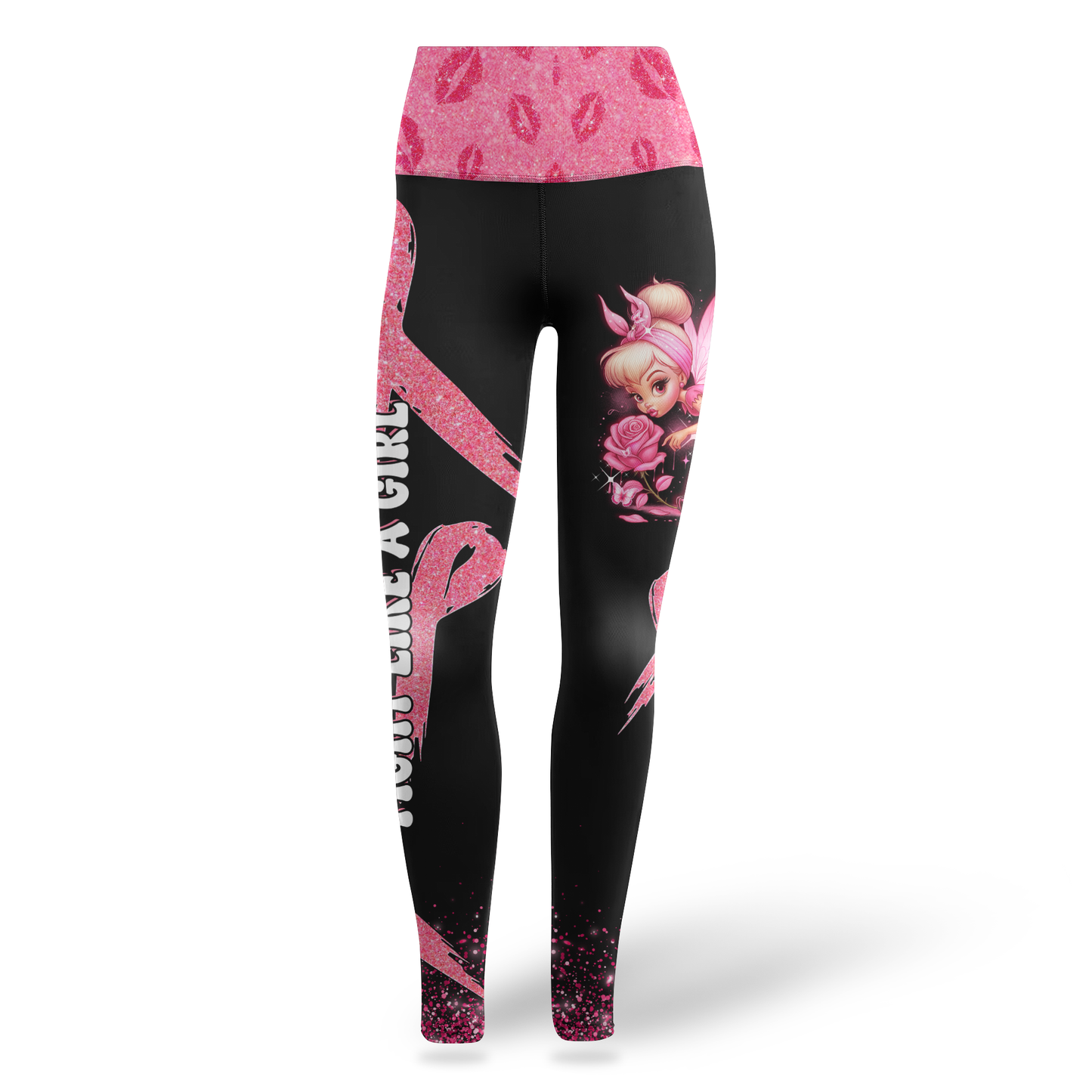 Pink Fairy Fight Like a Girl - Combo Legging Breast Cancer Awareness
