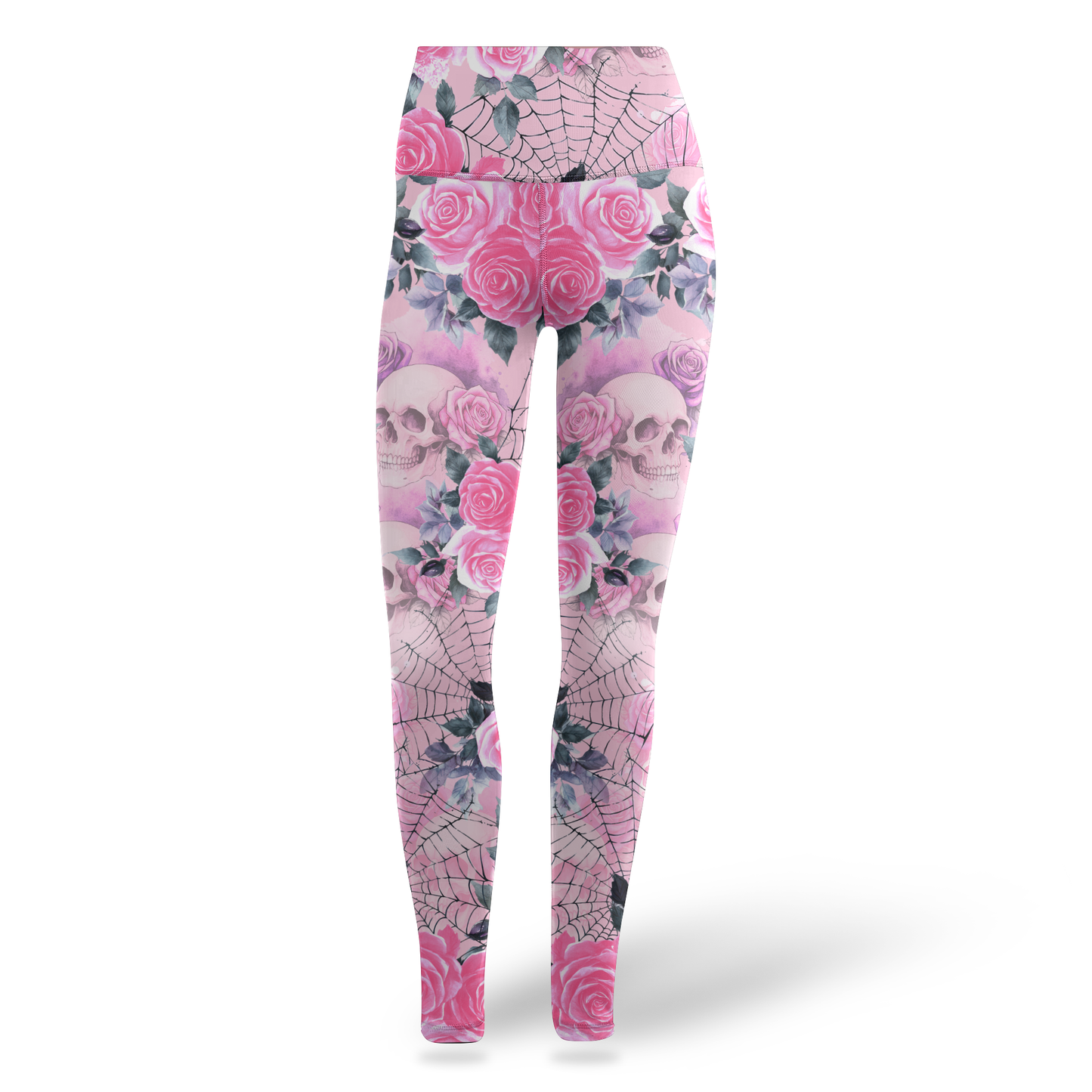 "In October We Wear Pink" Witch Hollow Back Tank Top & Skull Rose Leggings Set, Custom Choo
