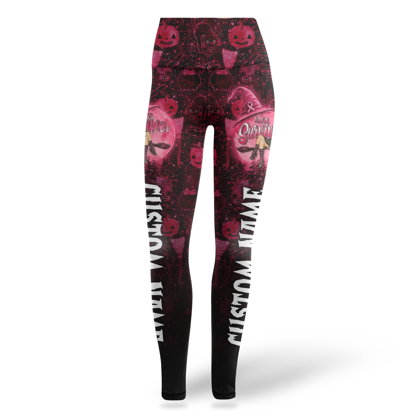 Personalized Breast Cancer Survivor Witch Leggings and Hollow Tank Set, Custom Choo
