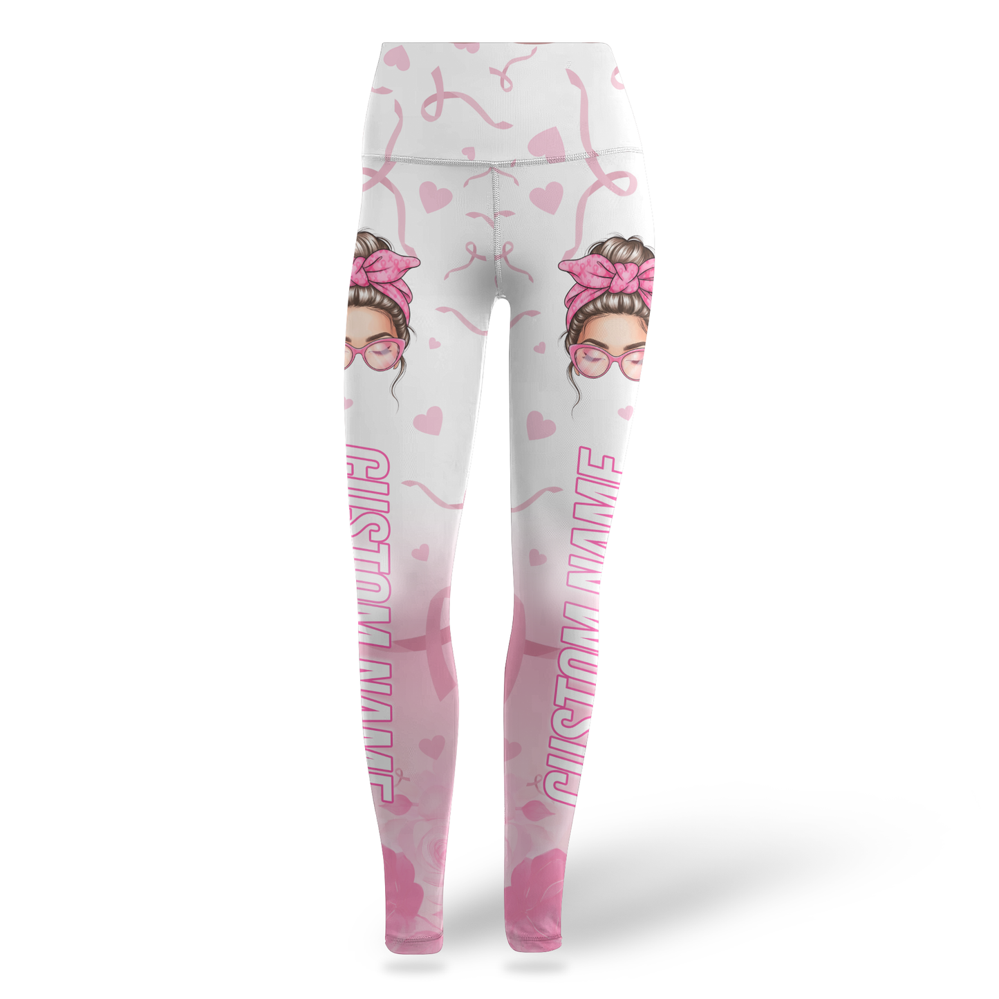 Personalized "Fight Like A Girl" Strong Woman Pink Bandana Leggings and Criss-Cross Tank Set