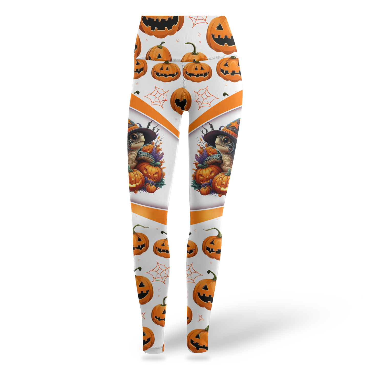 Personalized Turtle Halloween Outfit – Slow But Spooky Pumpkin Tank Top & Leggings Set, Custom Choo