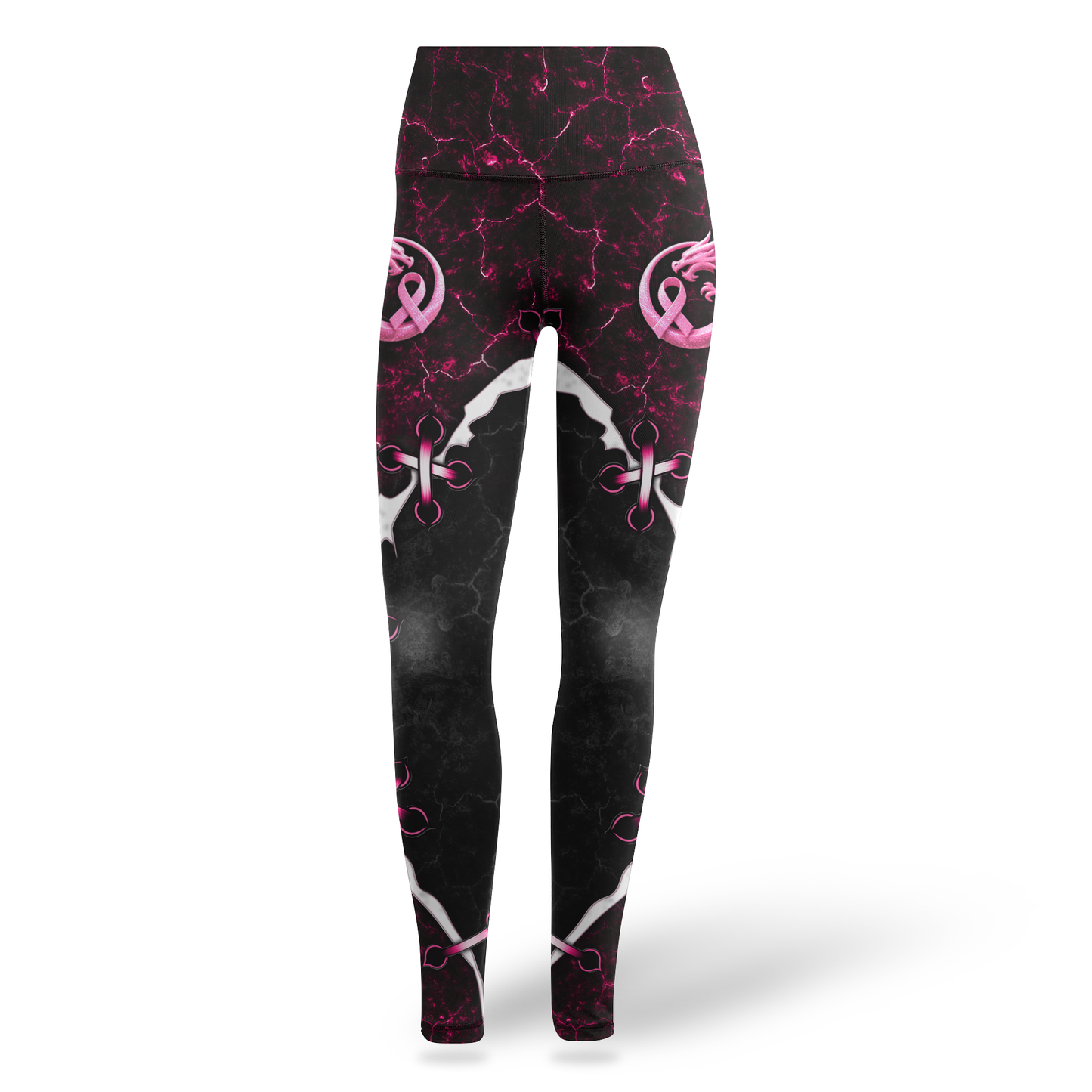 Breast Cancer Awareness Pink Dragon Tank Top and Leggings Set – Women’s Gym & Yoga Outfit, Custom Choo
