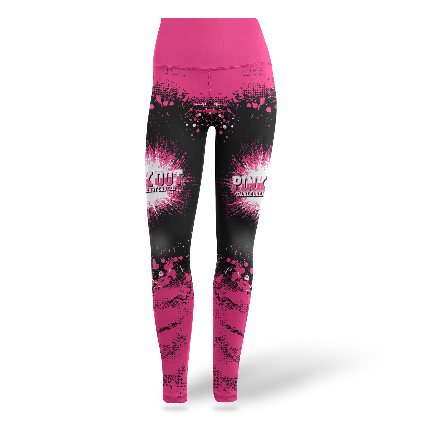 Custom Pink Out Combo – Breast Cancer Awareness Football Tank Top & Leggings Set