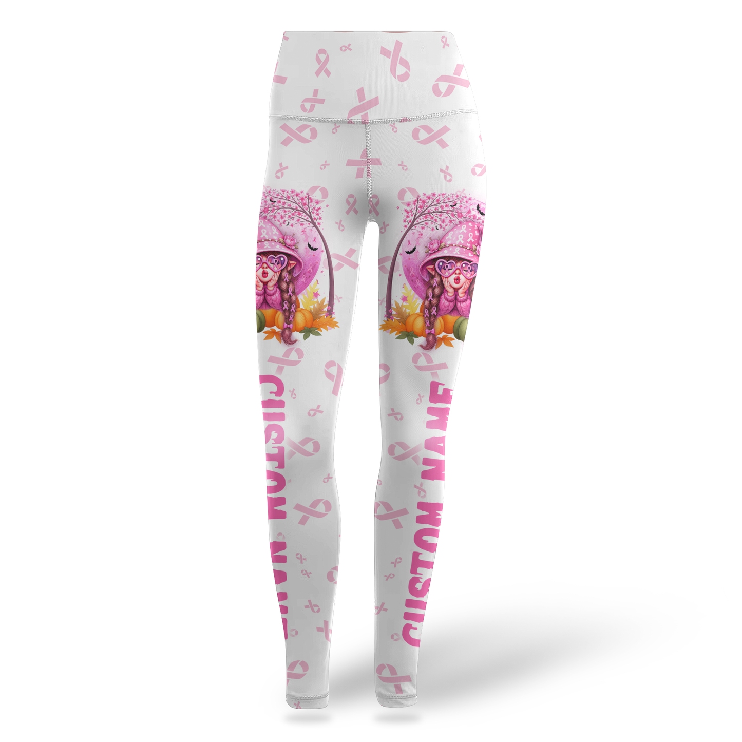 Personalized Breast Cancer Awareness Leggings Set, Custom Choo
