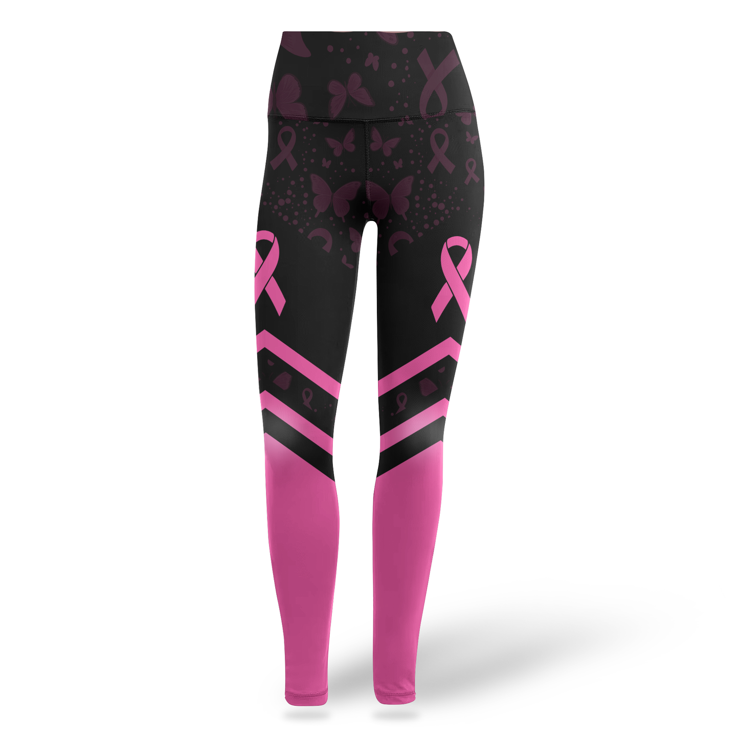 Personalized Pink Ribbon Floral Calavera & Butterfly Leggings and Tank Outfit