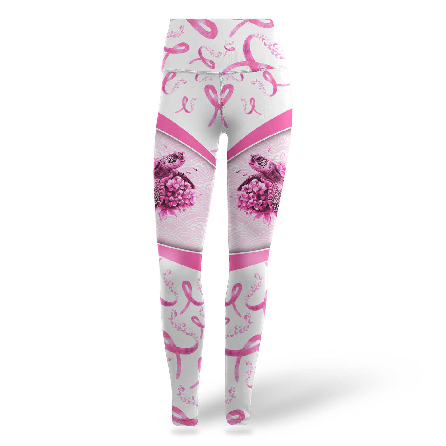 Personalized Breast Cancer Support Tank & Leggings with Turtle Graphic, Custom Choo