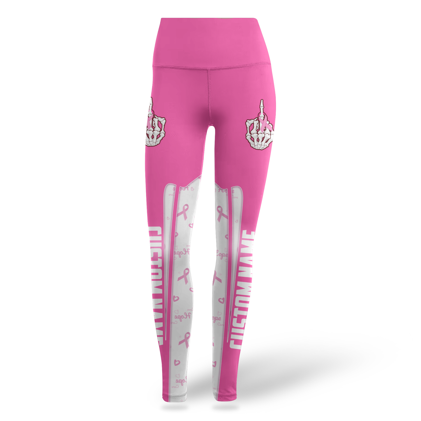 Personalized Black Woman Pink Ribbon Fighter Hollow Tank Top and Leggings Set, Custom Choo