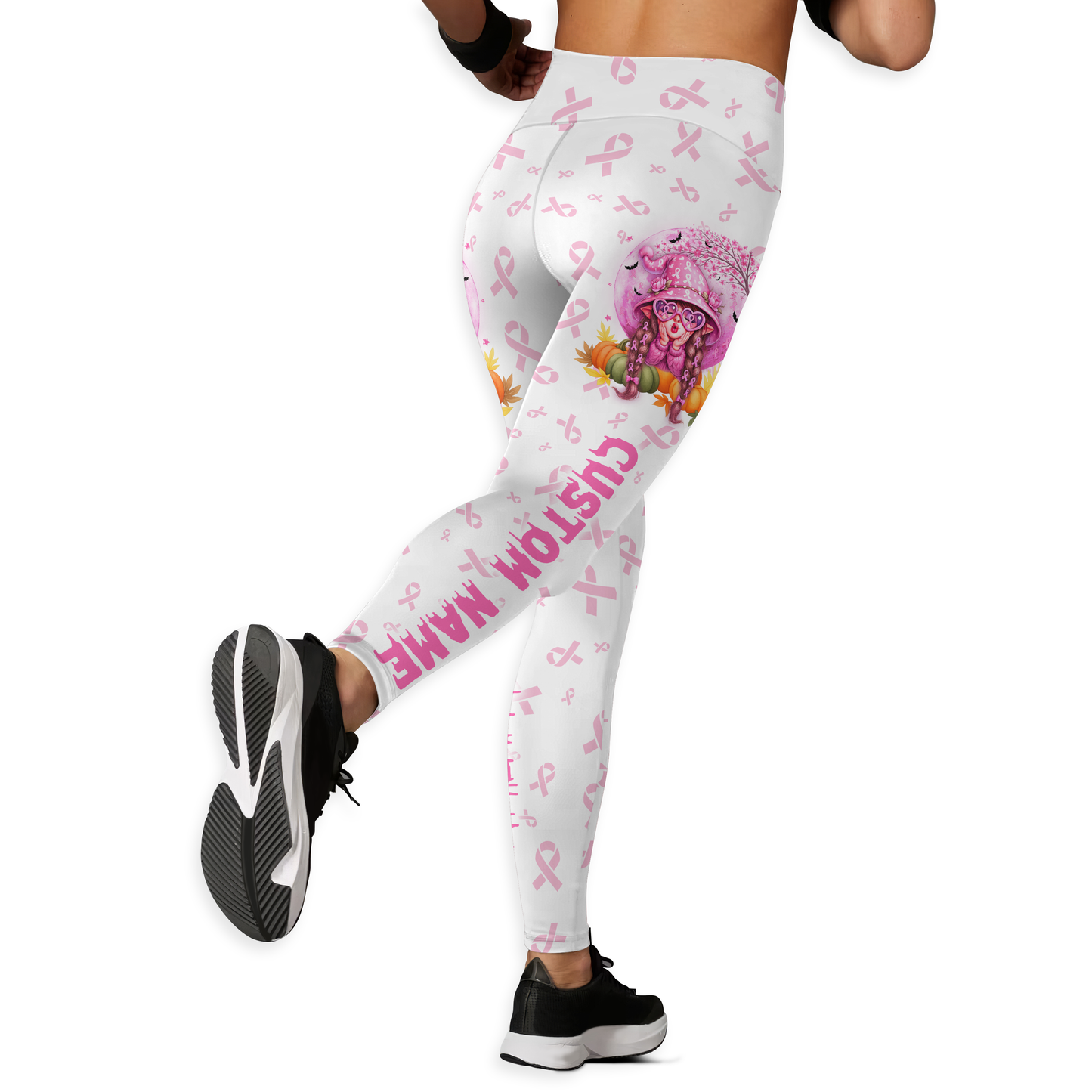 Personalized Breast Cancer Awareness Leggings Set, Custom Choo