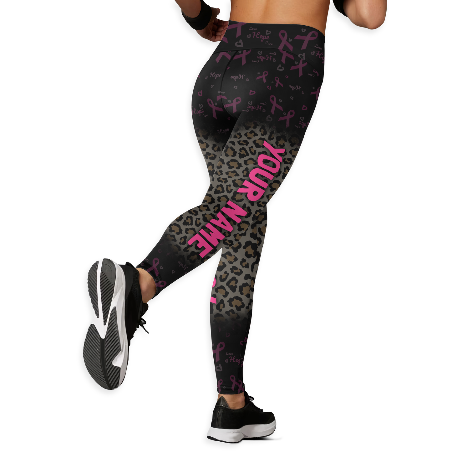 Personalized My God Is Stronger Than Cancer Awareness Combo Legging + Tanktop, Custom Choo