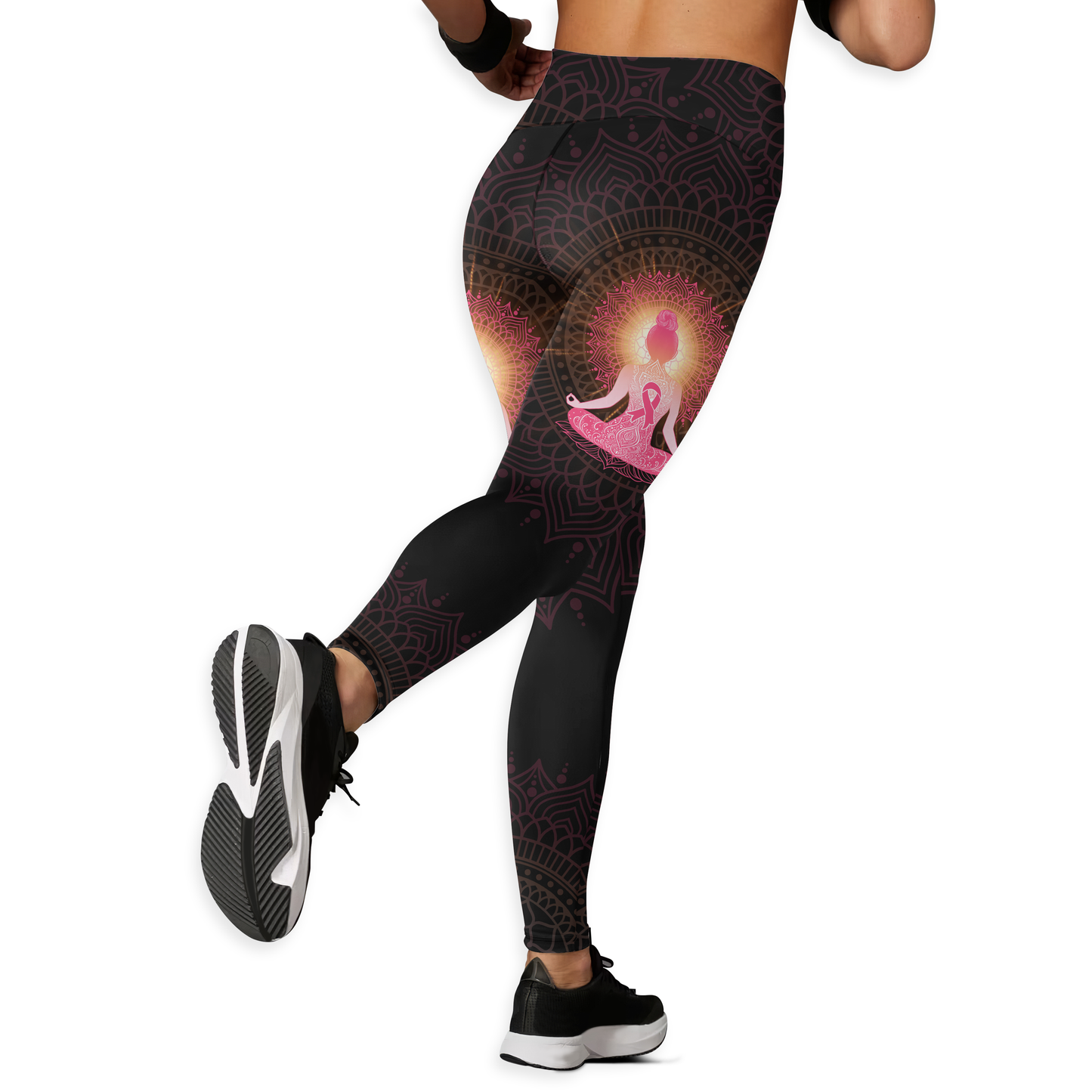 Custom Name Breast Cancer Awareness Outfit – Warrior Sunflower Yoga Girl Tank Top & Leggings Set