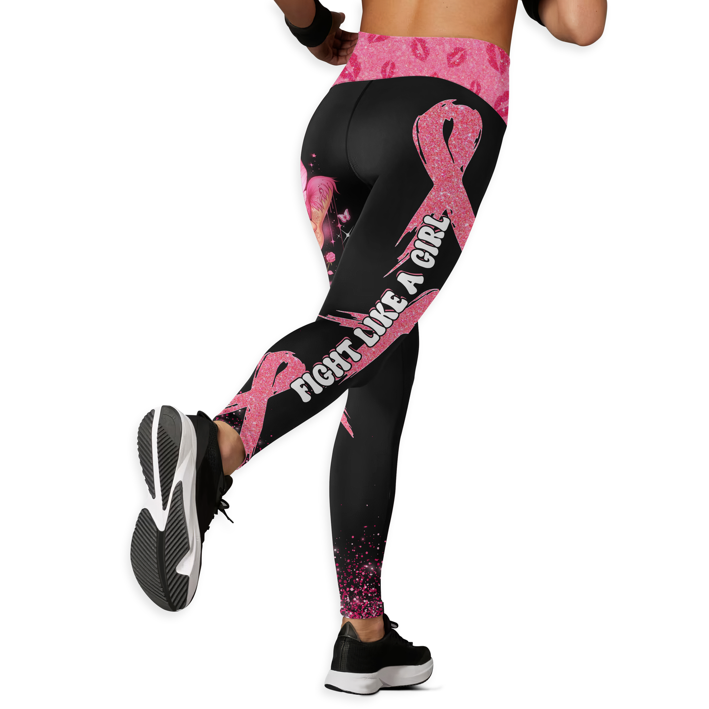 Pink Fairy Fight Like a Girl - Combo Legging Breast Cancer Awareness
