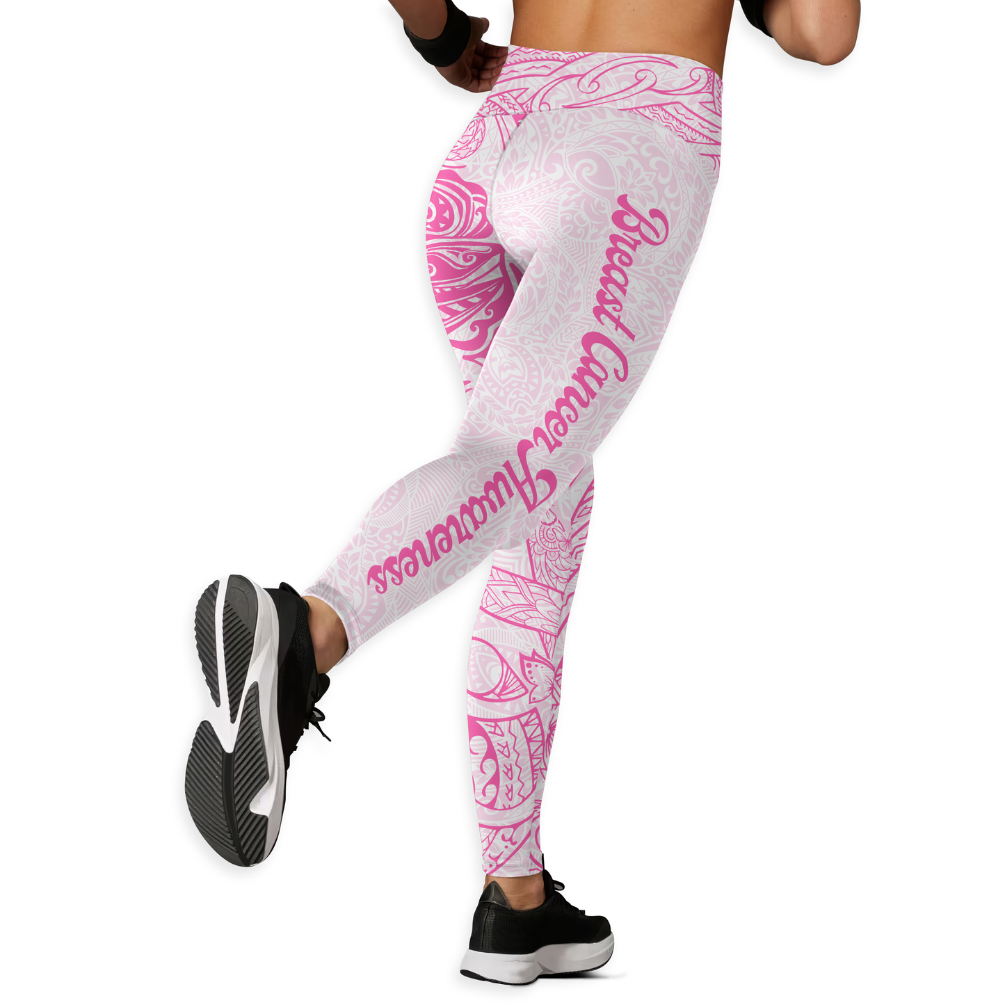 Custom Name Maori Pattern - Combo Legging Breast Cancer Awareness
