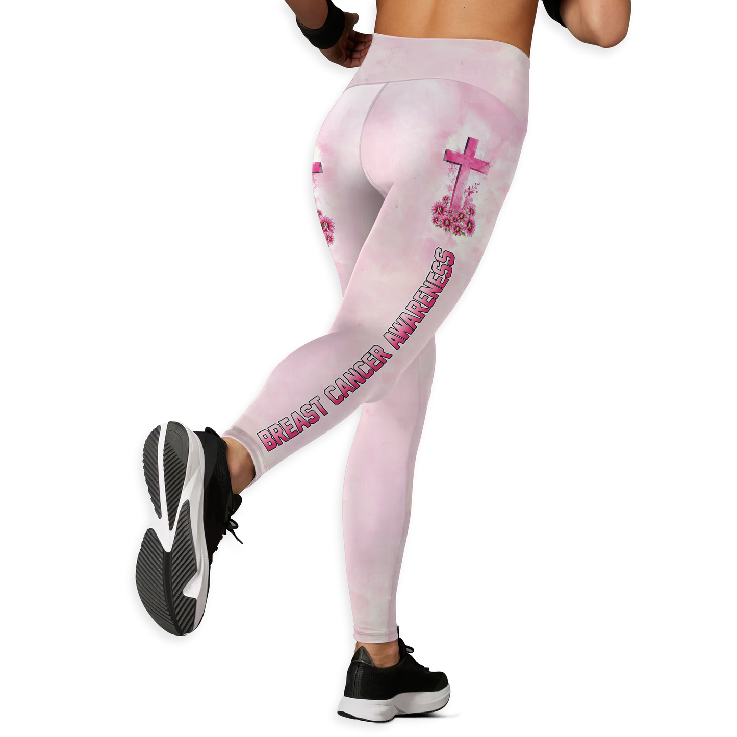 By God's Grace, He Save Me - Combo Legging Breast Cancer Awareness