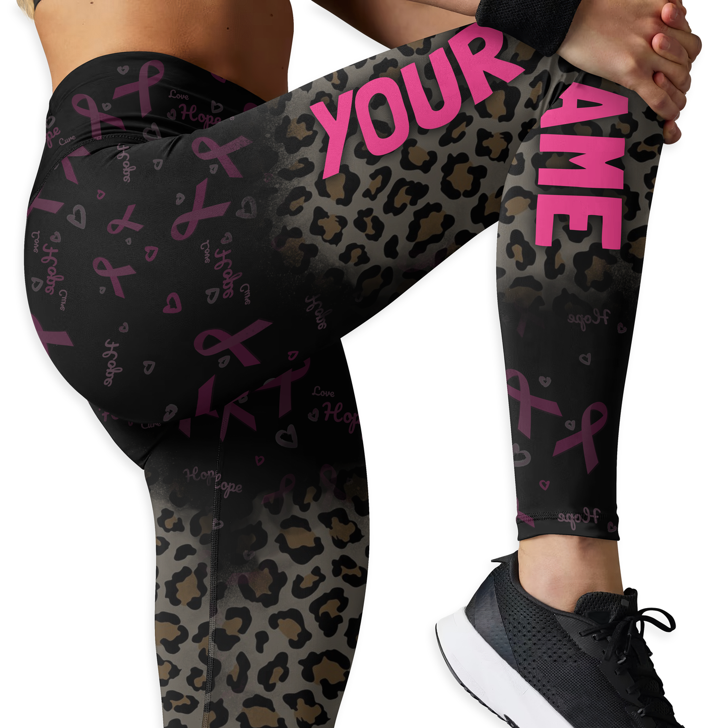 Personalized My God Is Stronger Than Cancer Awareness Combo Legging + Tanktop, Custom Choo